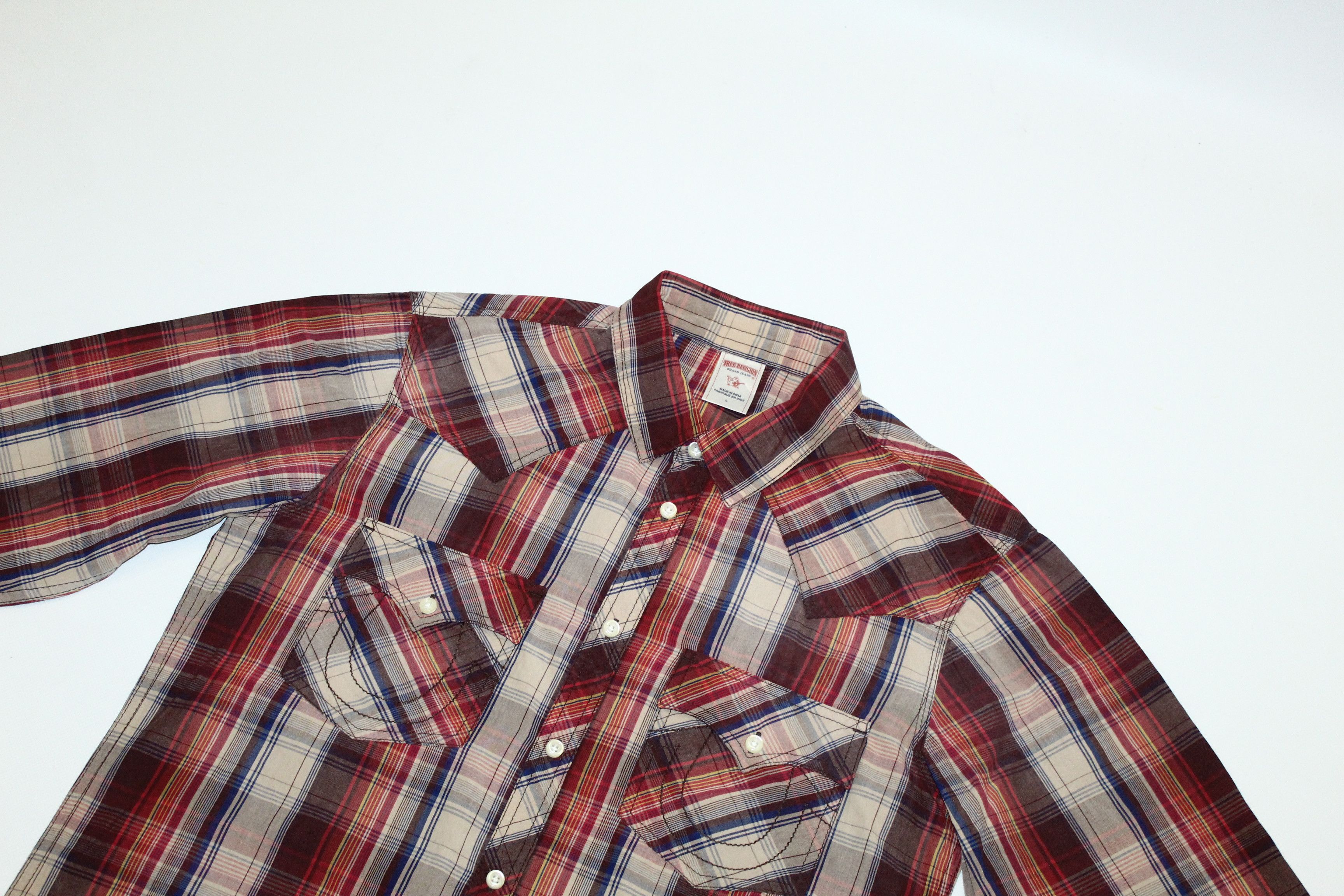 True Religion True Religion Madras Western Shirt Logo Pockets Size US L / EU 52-54 / 3 - 3 Thumbnail