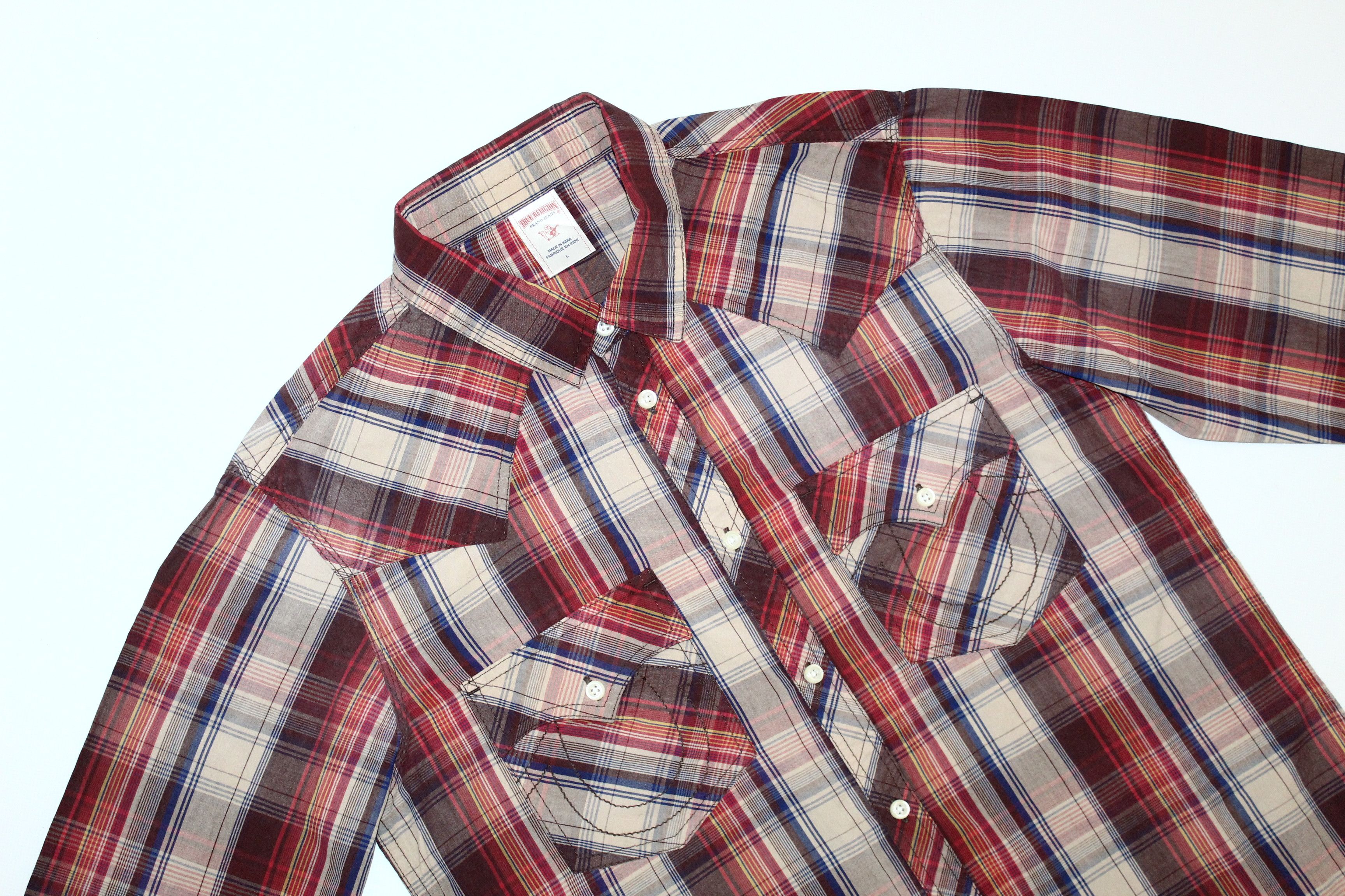 True Religion True Religion Madras Western Shirt Logo Pockets Size US L / EU 52-54 / 3 - 6 Thumbnail