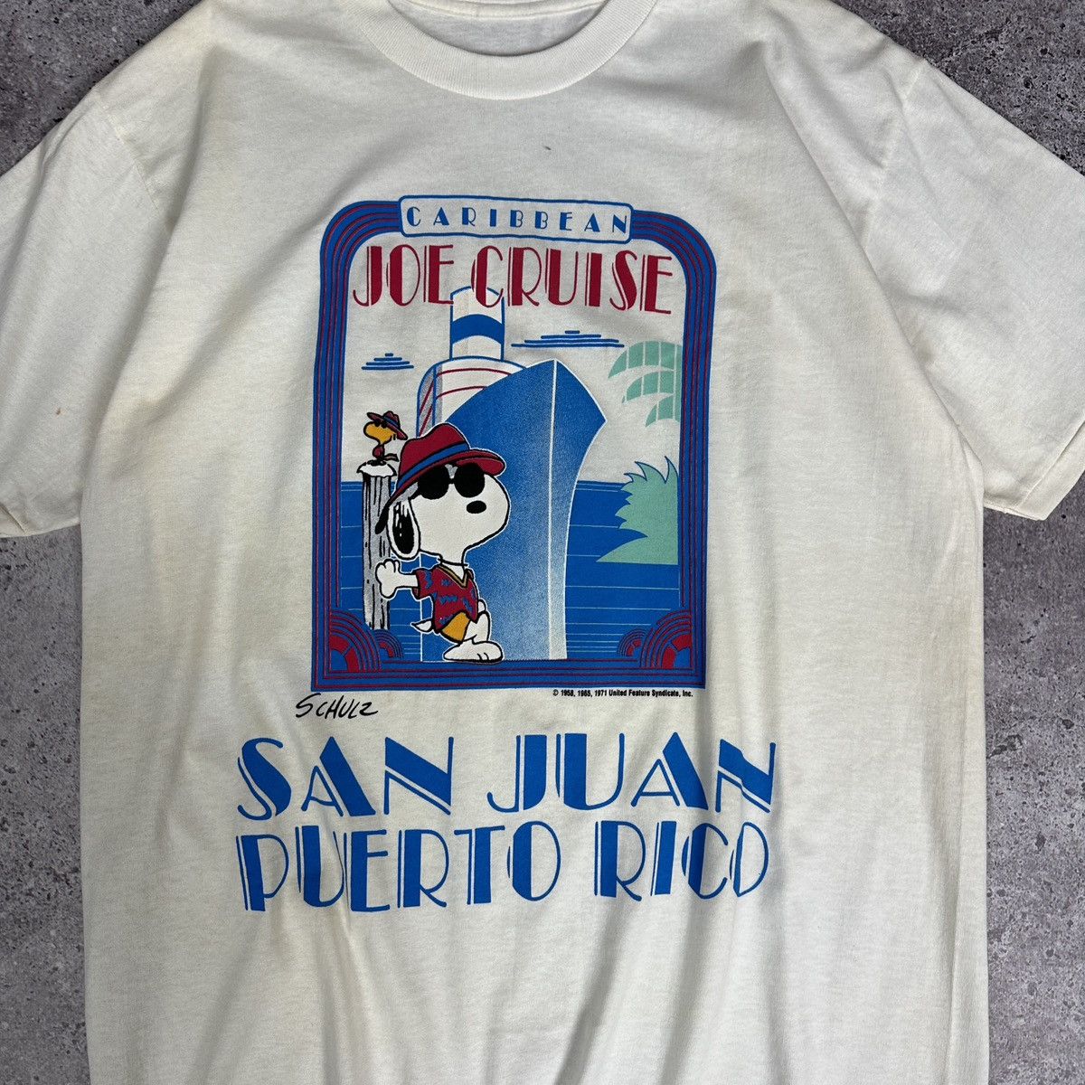 Peanuts Vintage 90s Joe Cruise Peanuts San Juan Purto Rico tee movie Size US L / EU 52-54 / 3 - 4 Thumbnail