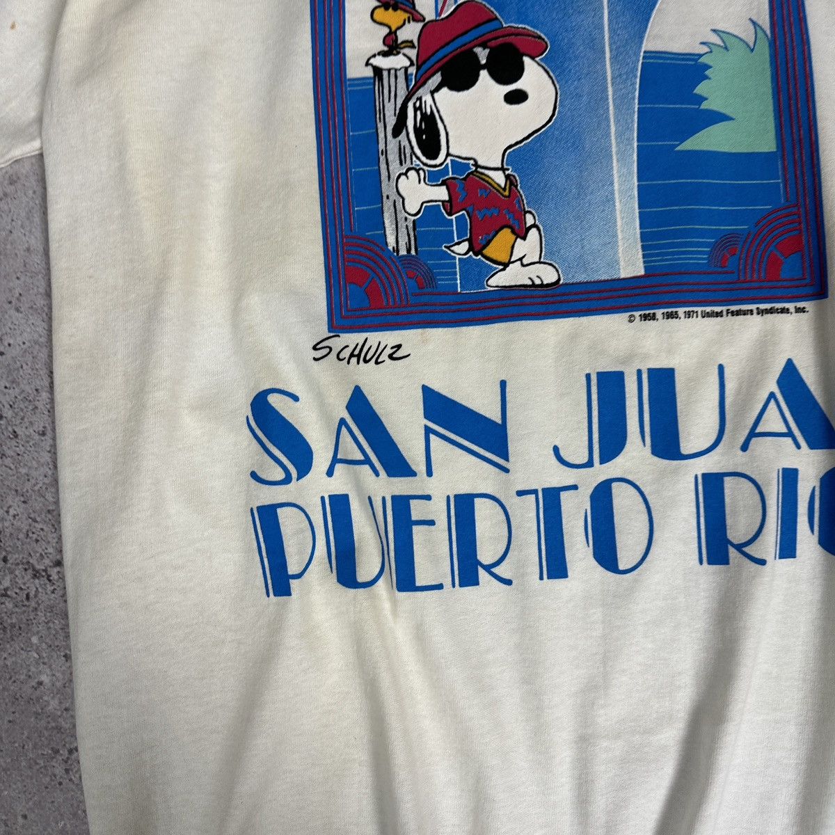 Peanuts Vintage 90s Joe Cruise Peanuts San Juan Purto Rico tee movie Size US L / EU 52-54 / 3 - 5 Thumbnail