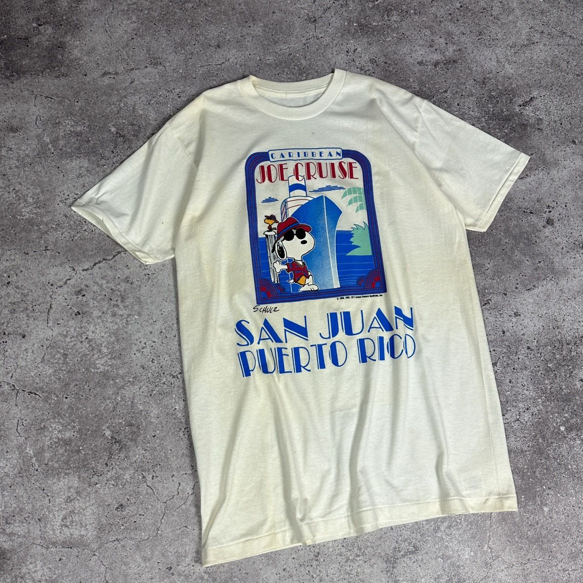 Peanuts Vintage 90s Joe Cruise Peanuts San Juan Purto Rico tee movie Size US L / EU 52-54 / 3 - 3 Thumbnail