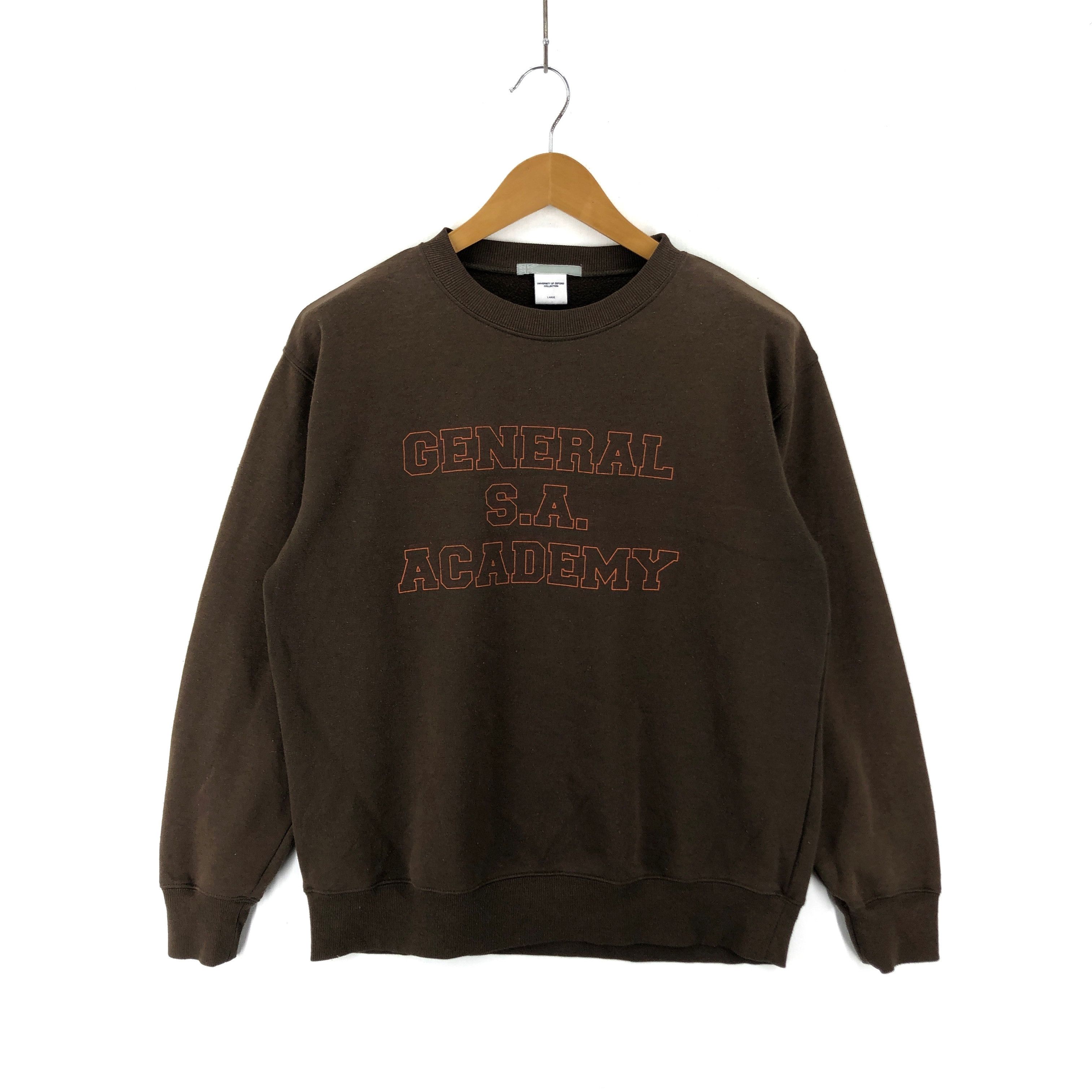 image of University Of Oxford Crew Neck Sweatshirt 1823-50 in Brown, Men's (Size Large)