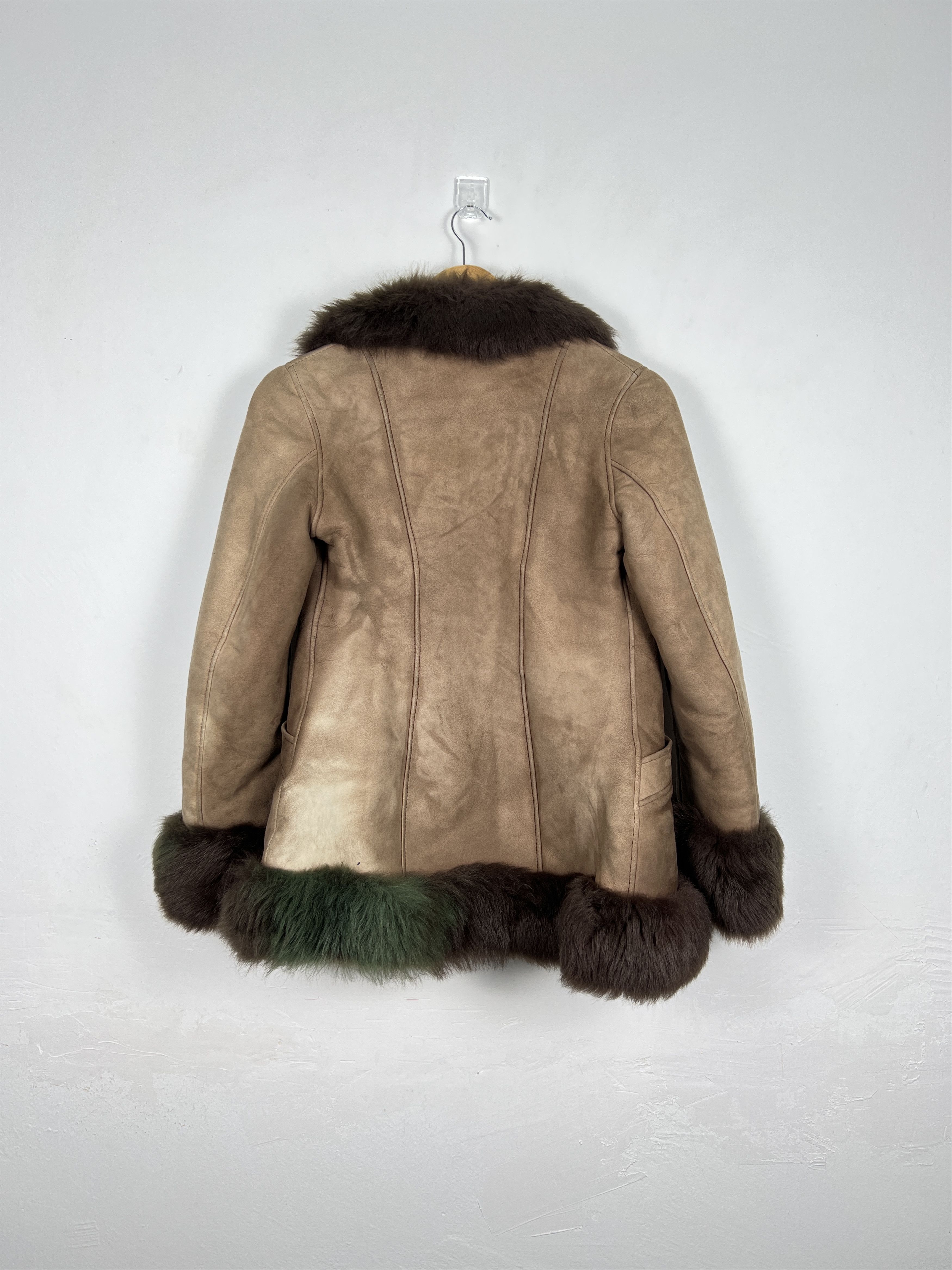 Genuine Leather New Old Stock Vintage Spain Leather Fur Coat J0054 Size ONE SIZE - 13 Thumbnail