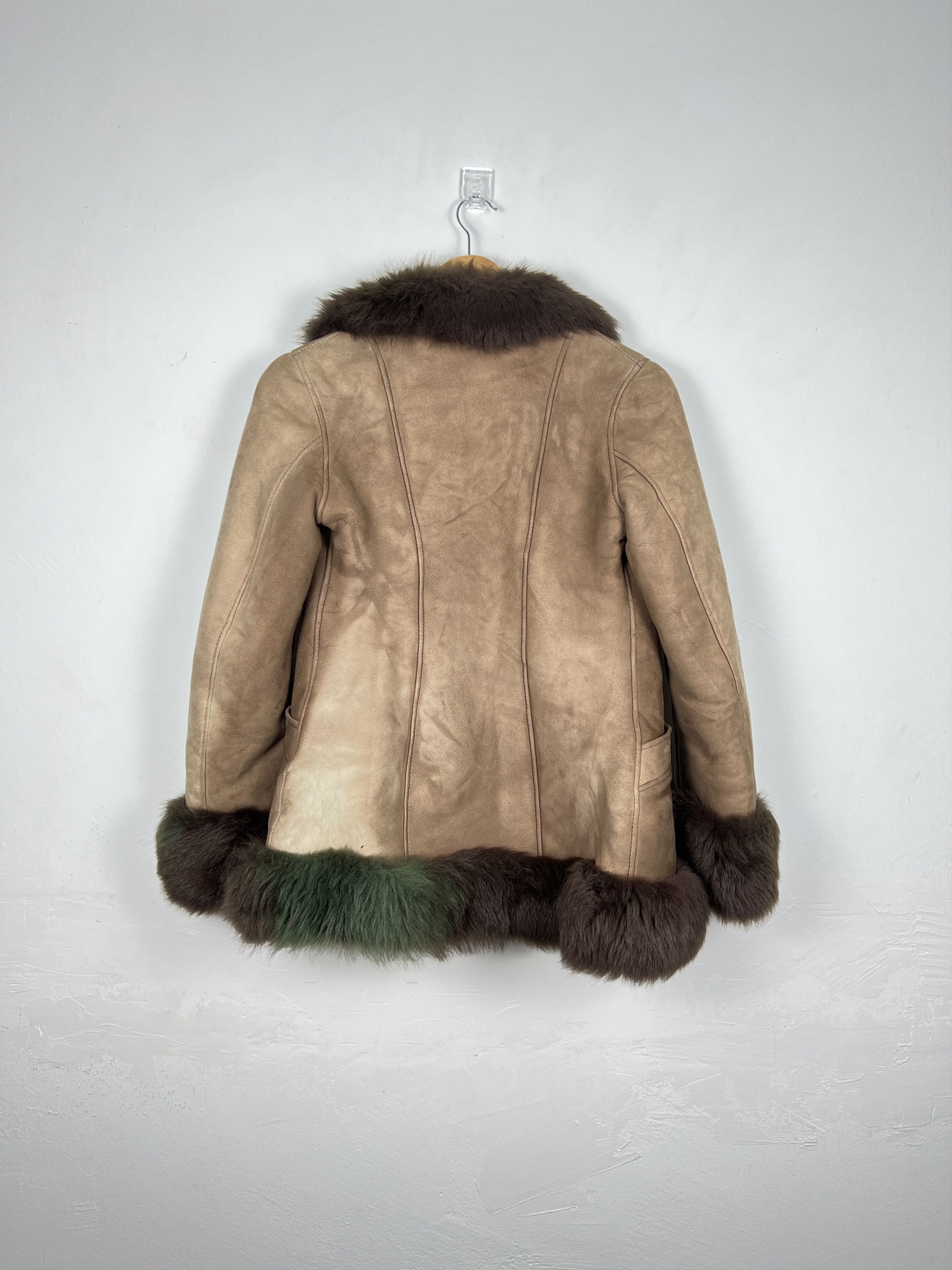 Genuine Leather New Old Stock Vintage Spain Leather Fur Coat J0054 Size ONE SIZE - 12 Thumbnail