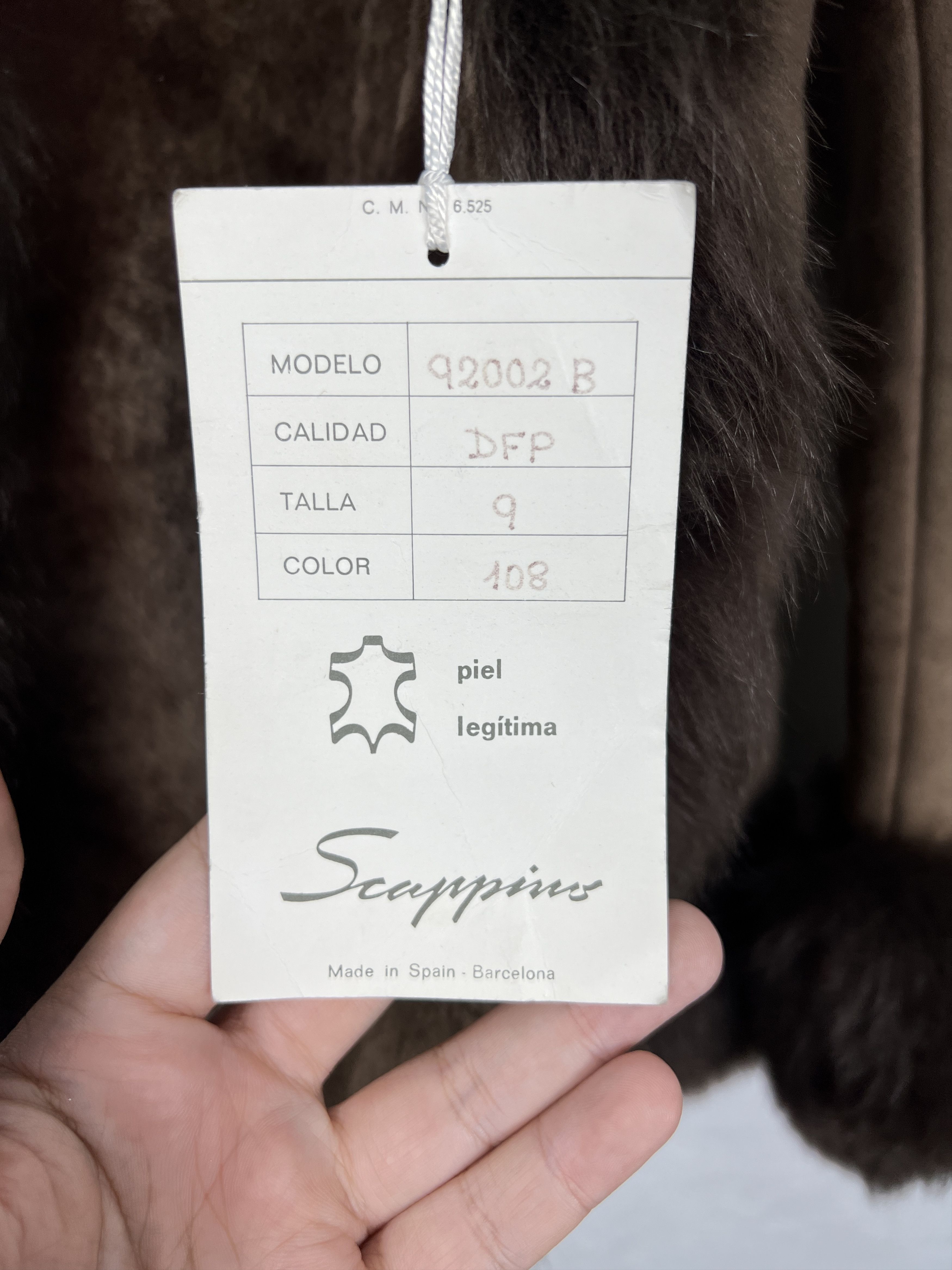 Genuine Leather New Old Stock Vintage Spain Leather Fur Coat J0054 Size ONE SIZE - 6 Thumbnail