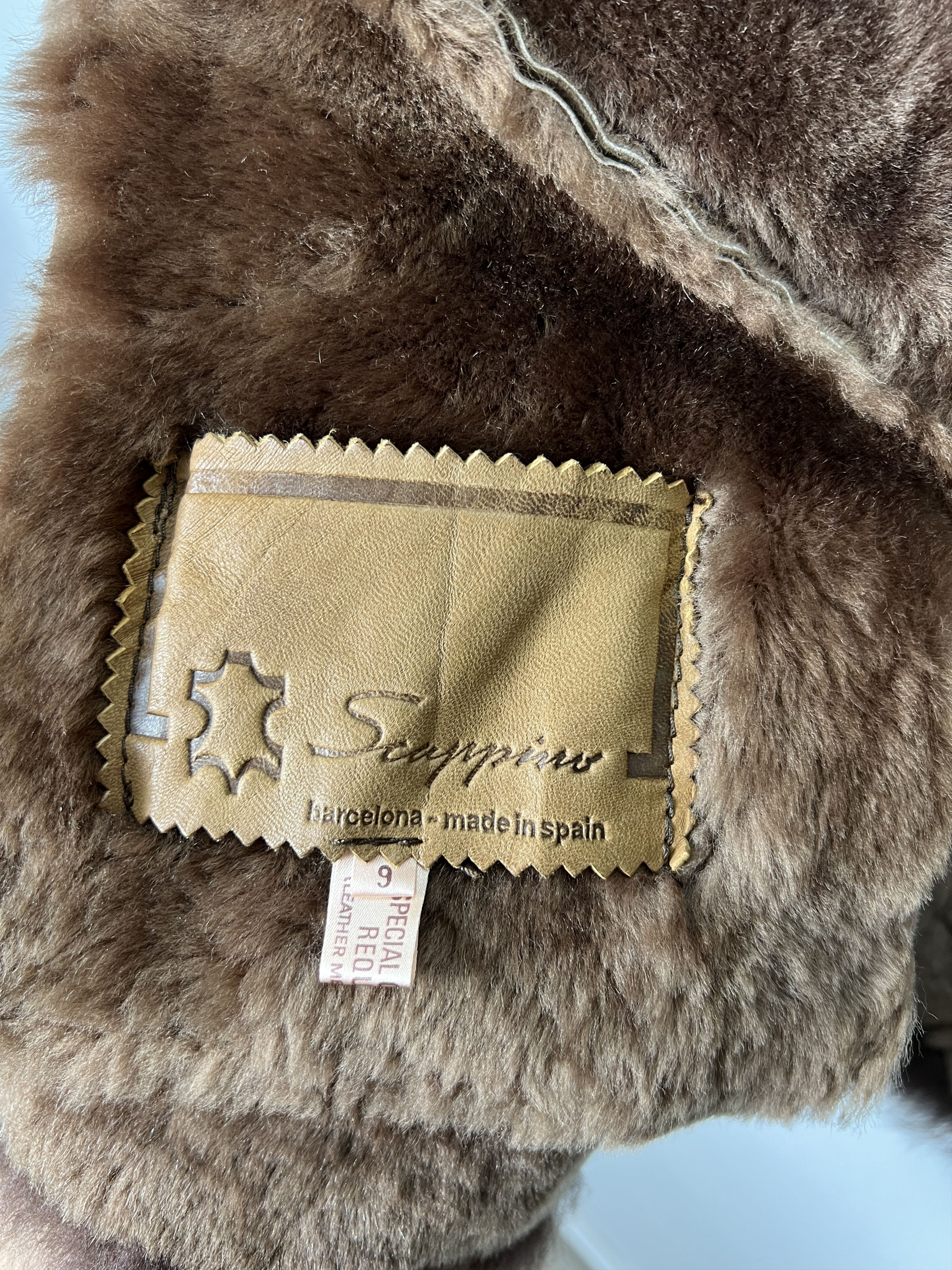 Genuine Leather New Old Stock Vintage Spain Leather Fur Coat J0054 Size ONE SIZE - 7 Thumbnail