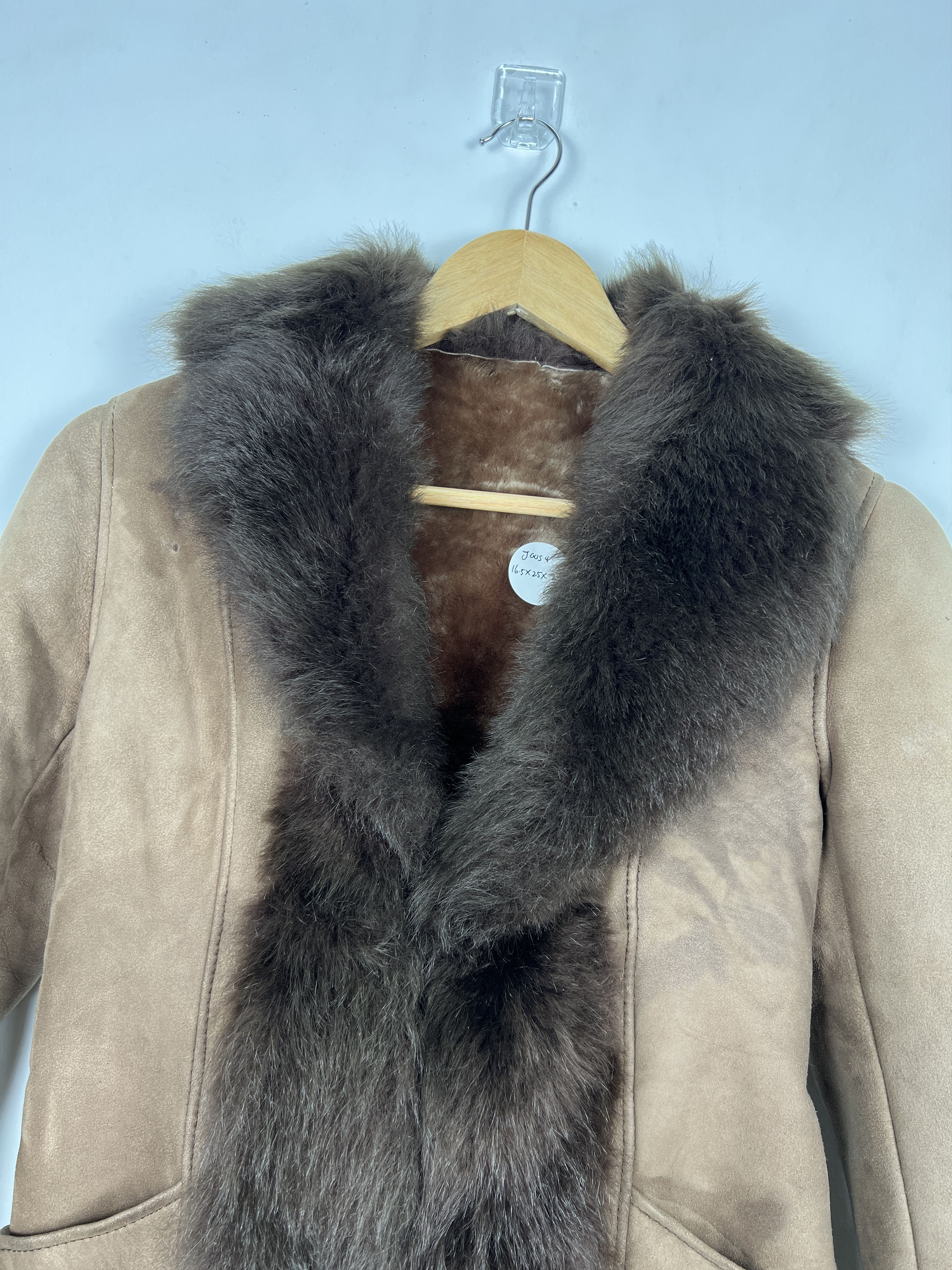 Genuine Leather New Old Stock Vintage Spain Leather Fur Coat J0054 Size ONE SIZE - 2 Thumbnail