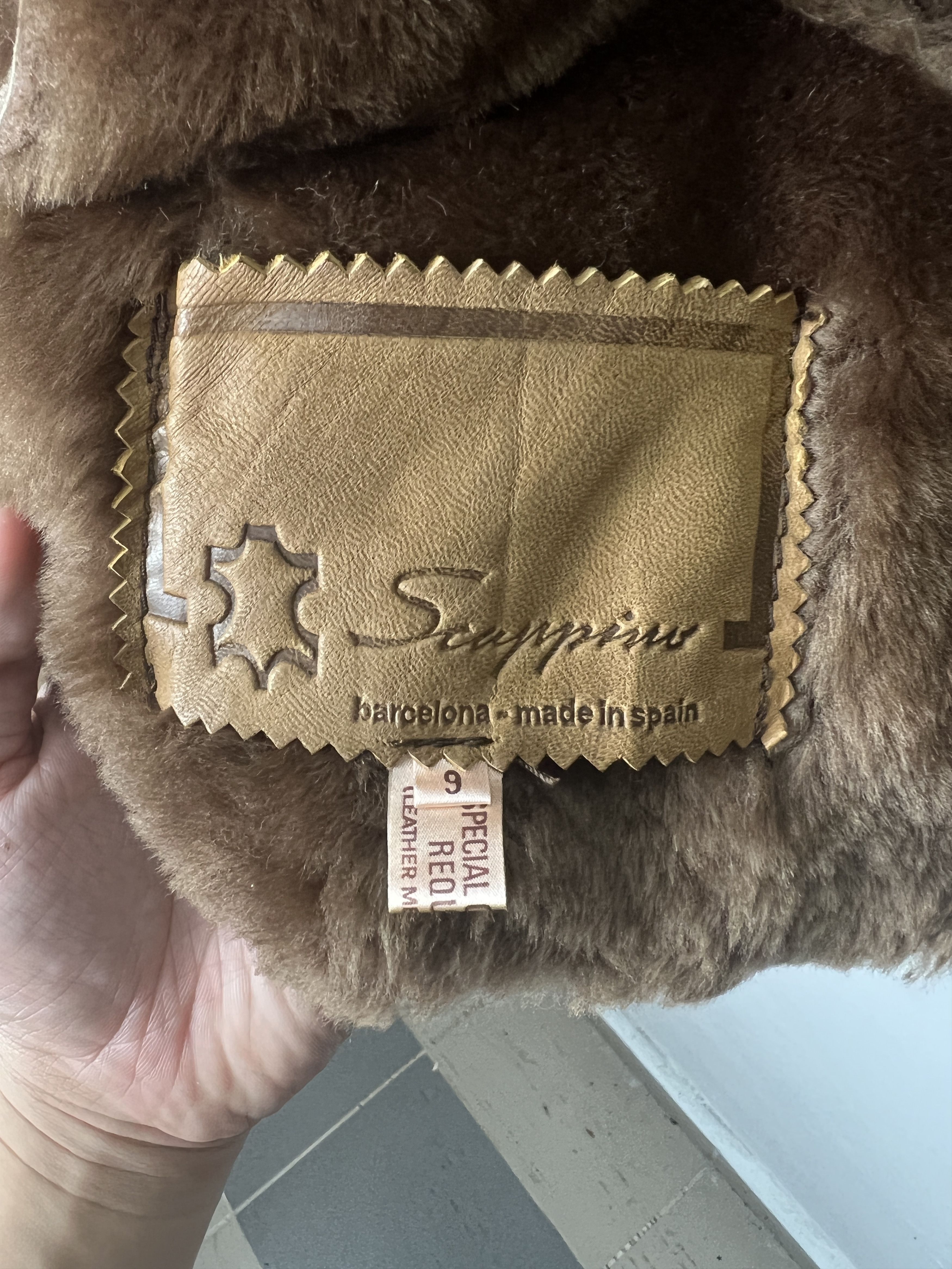Genuine Leather New Old Stock Vintage Spain Leather Fur Coat J0054 Size ONE SIZE - 8 Thumbnail