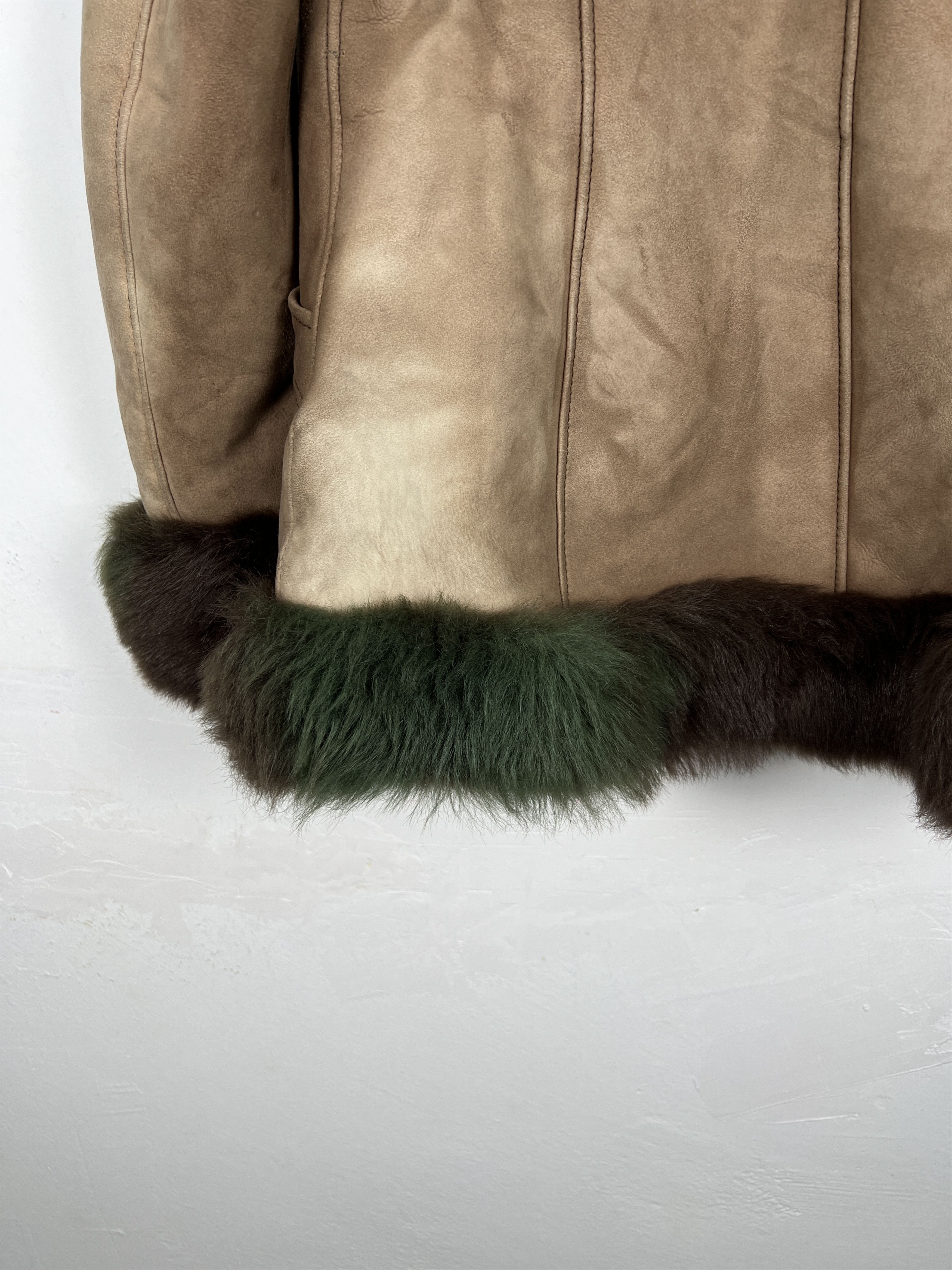Genuine Leather New Old Stock Vintage Spain Leather Fur Coat J0054 Size ONE SIZE - 15 Thumbnail