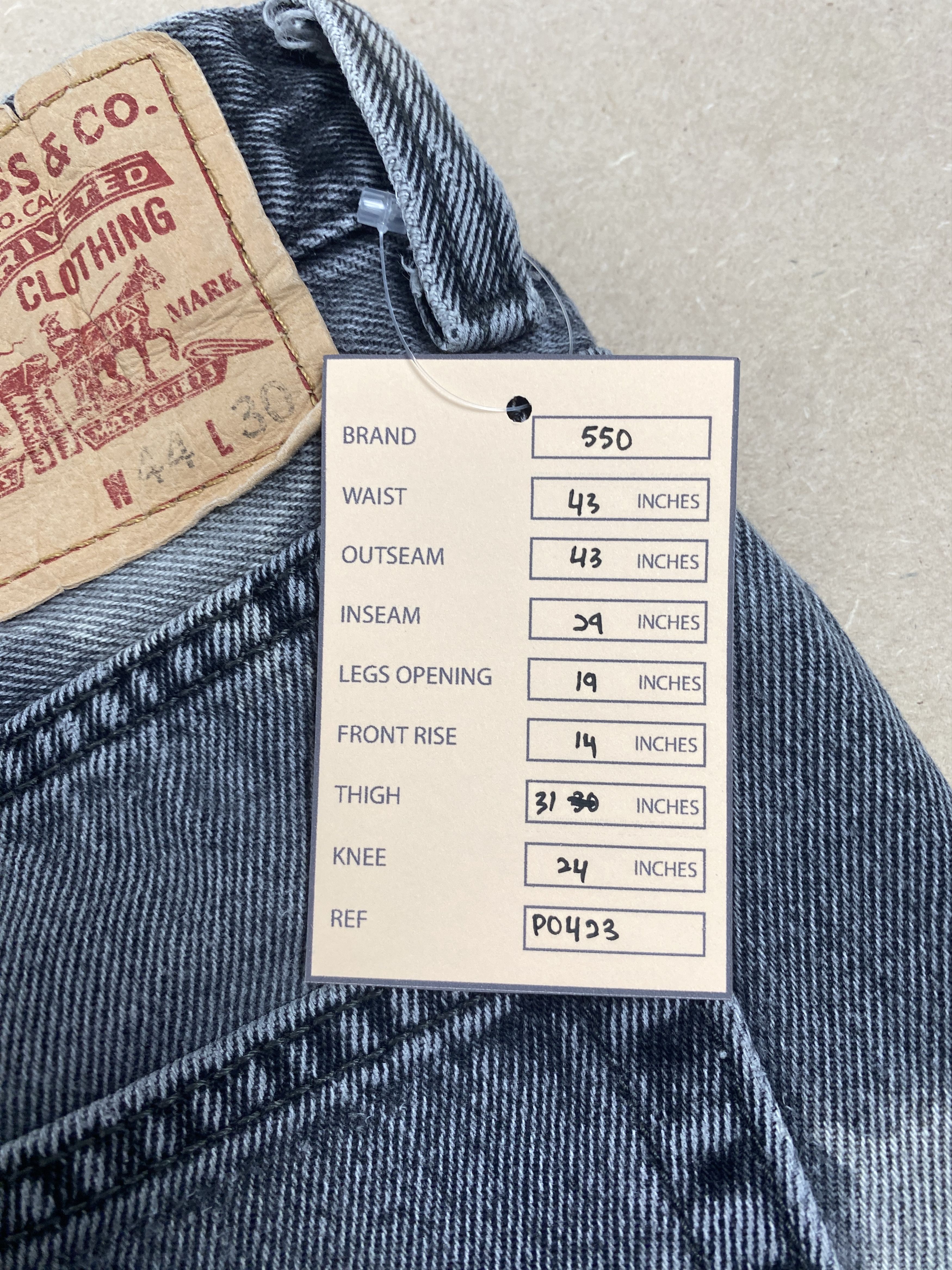 Levi's × Vintage Vintage Levis 550 Distressed Faded Straight Cut Black Jeans Size US 43 - 15 Thumbnail