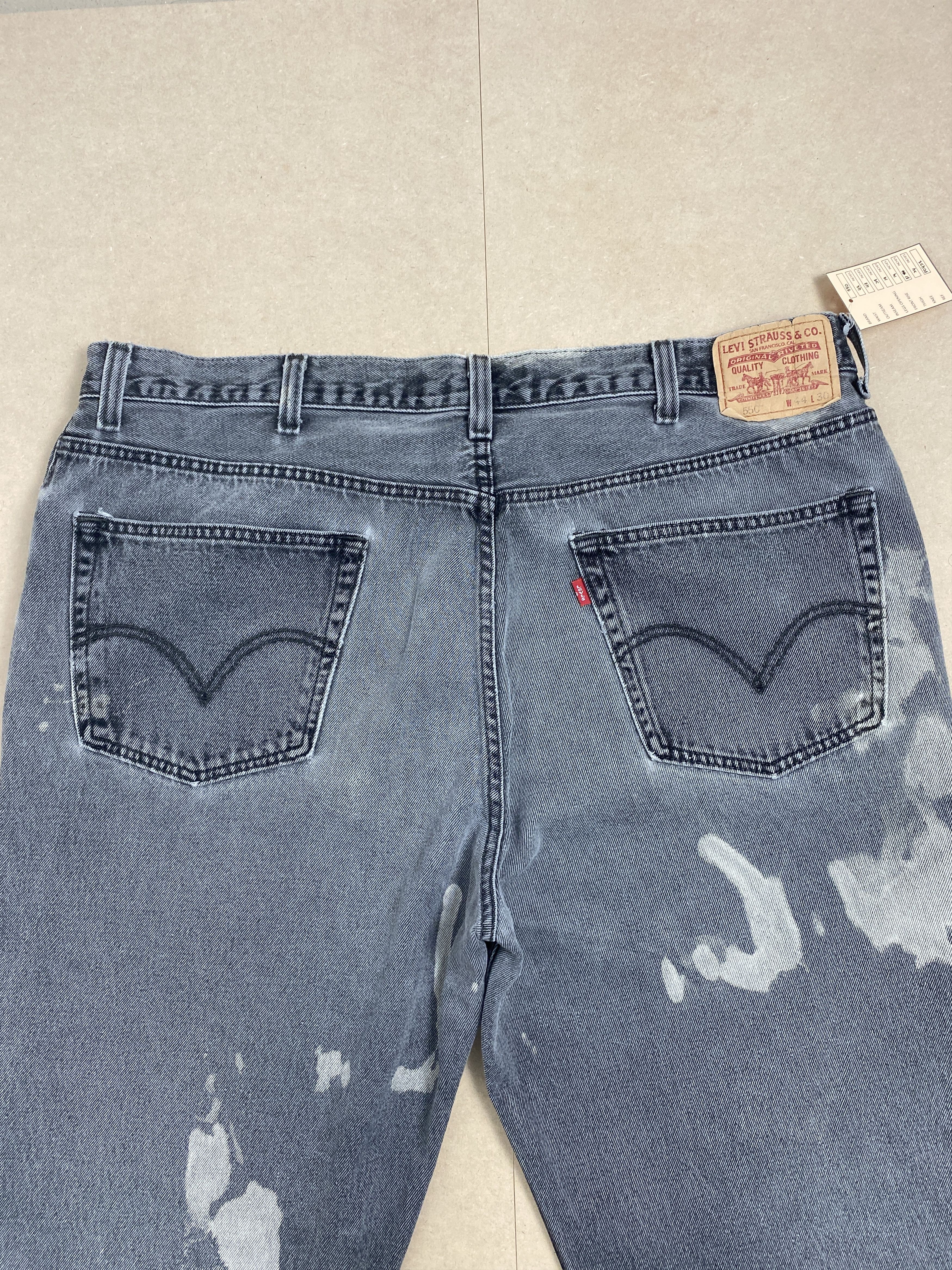 Levi's × Vintage Vintage Levis 550 Distressed Faded Straight Cut Black Jeans Size US 43 - 6 Thumbnail