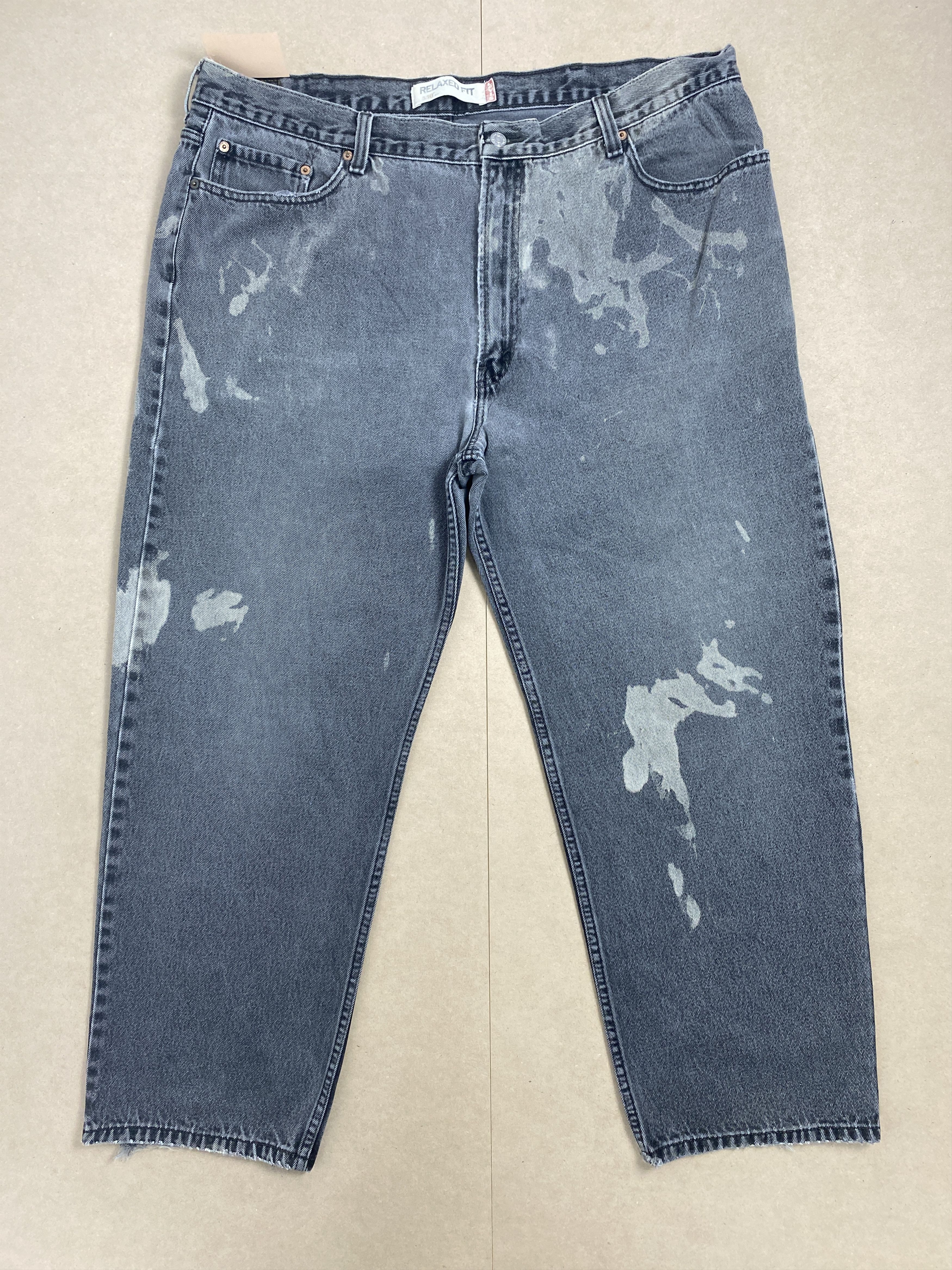 Levi's × Vintage Vintage Levis 550 Distressed Faded Straight Cut Black Jeans Size US 43 - 1 Thumbnail