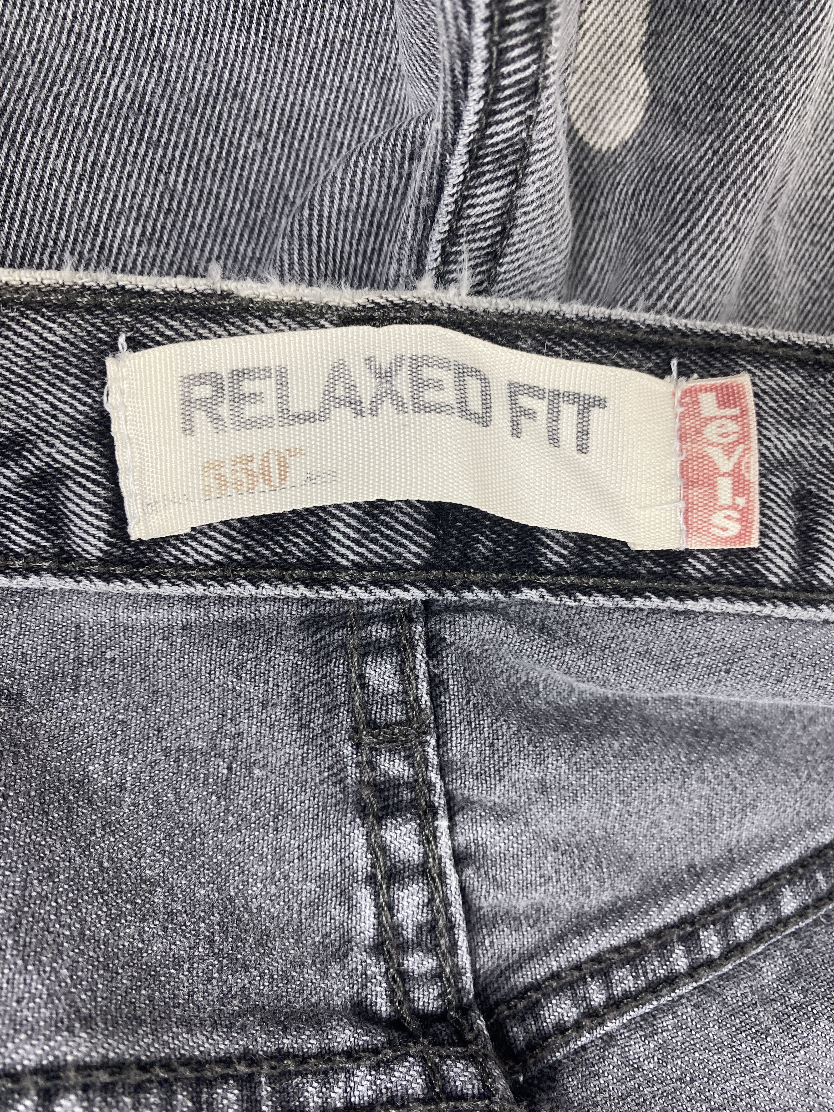 Levi's × Vintage Vintage Levis 550 Distressed Faded Straight Cut Black Jeans Size US 43 - 9 Thumbnail