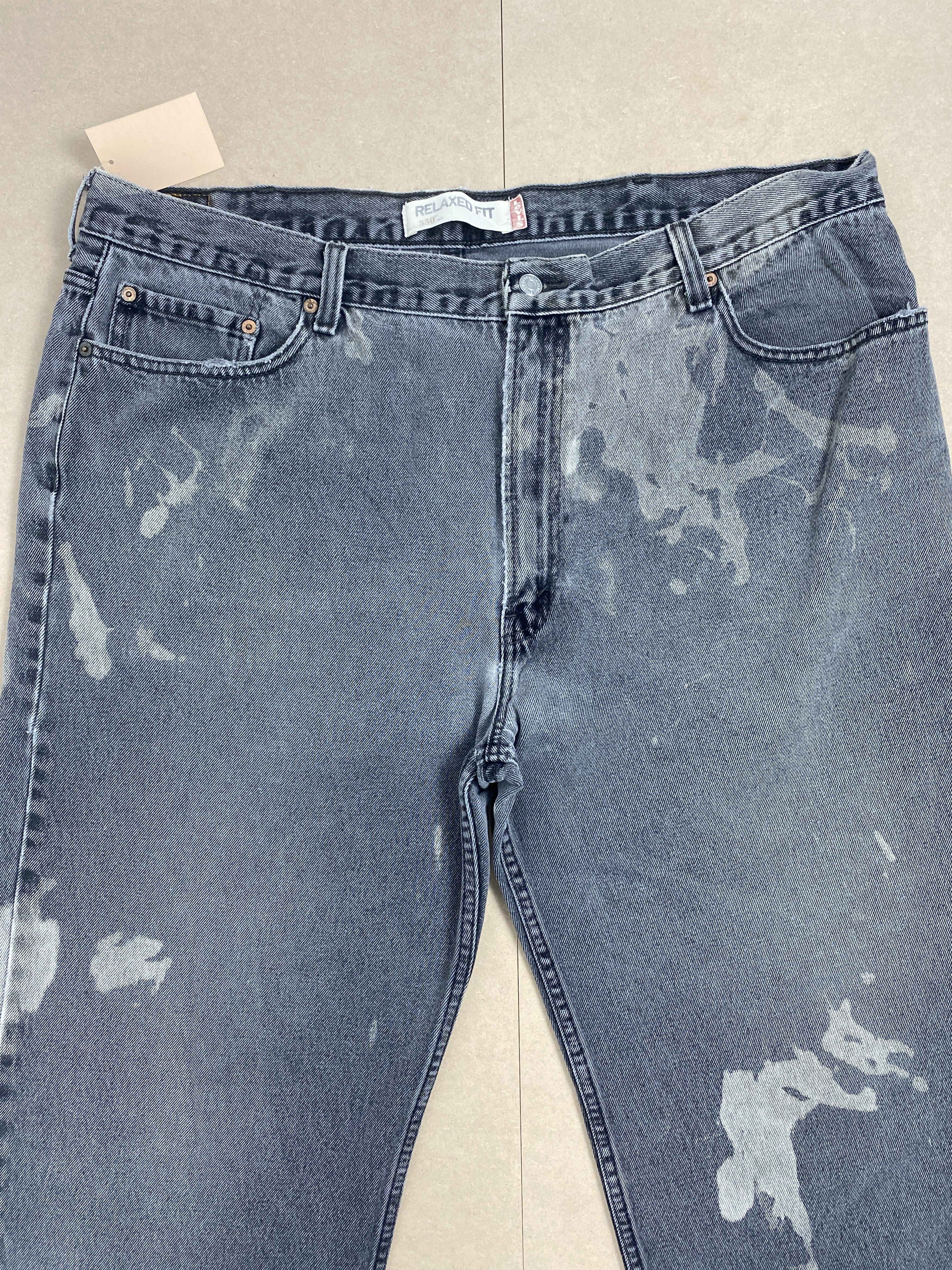 Levi's × Vintage Vintage Levis 550 Distressed Faded Straight Cut Black Jeans Size US 43 - 2 Thumbnail