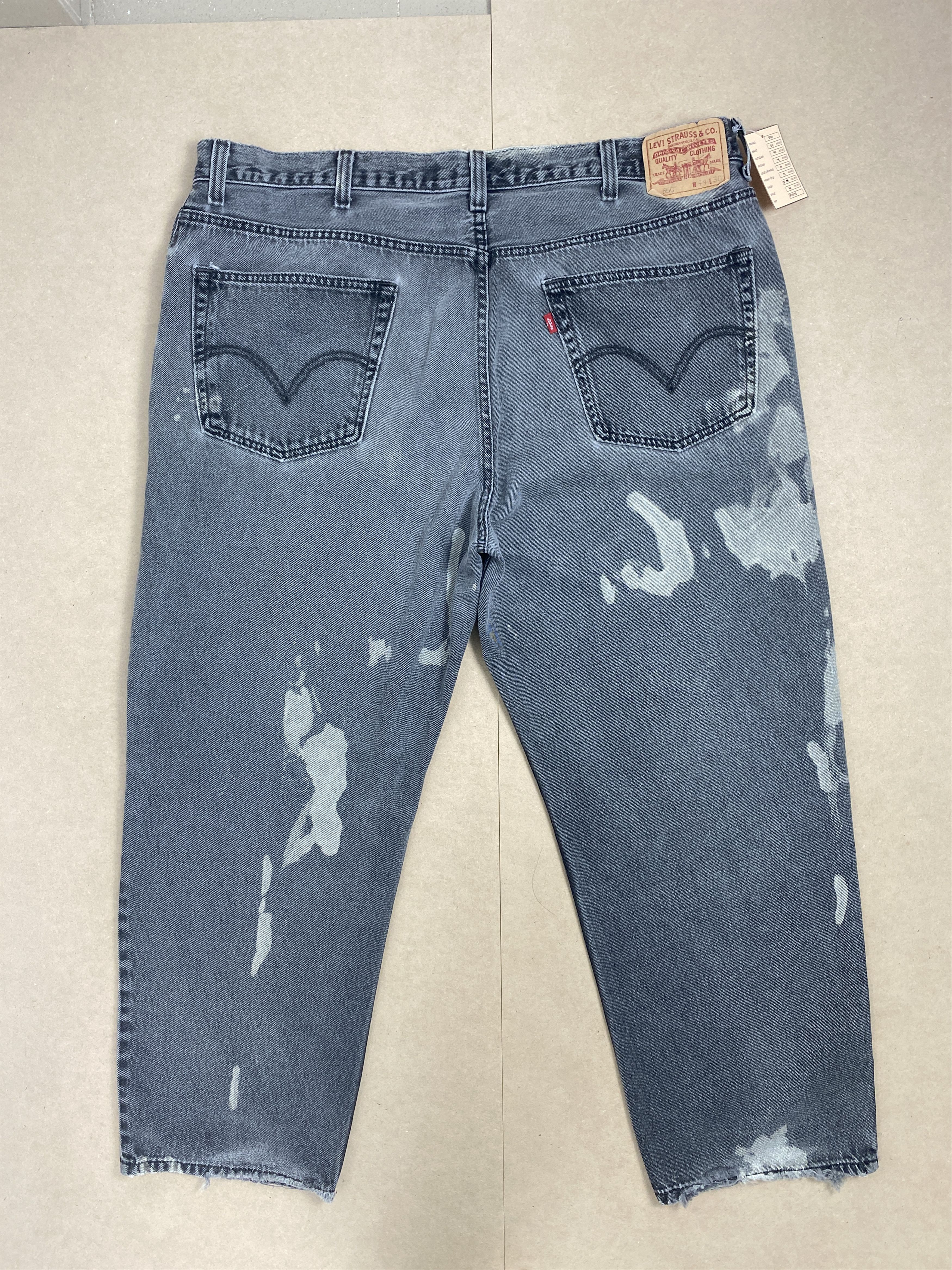 Levi's × Vintage Vintage Levis 550 Distressed Faded Straight Cut Black Jeans Size US 43 - 5 Thumbnail