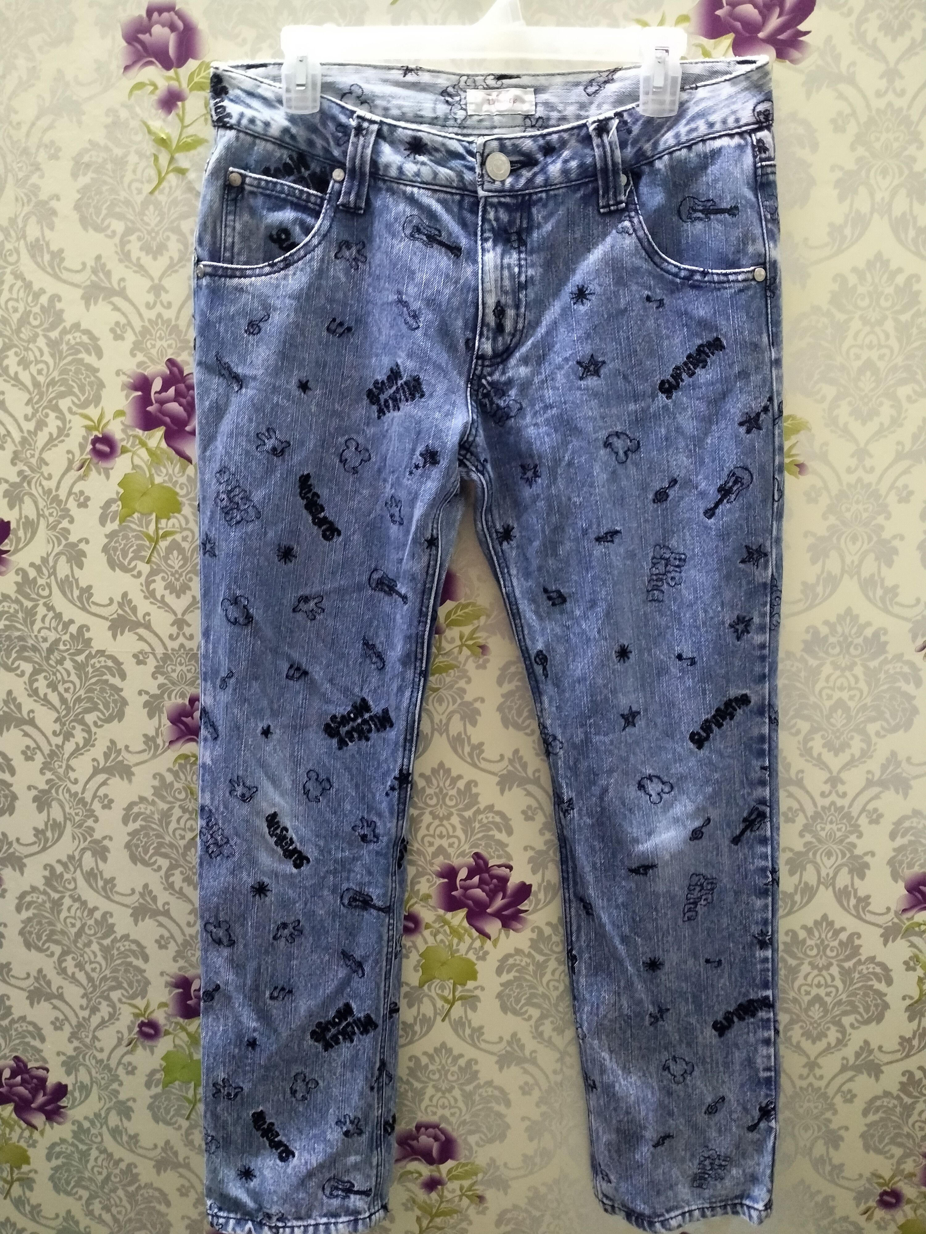 Disney × Hysteric Glamour × Japanese Brand DISNEY JEANS FULLPREME EMBROIDERED MULTI LOGO Size US 35 - 1 Thumbnail