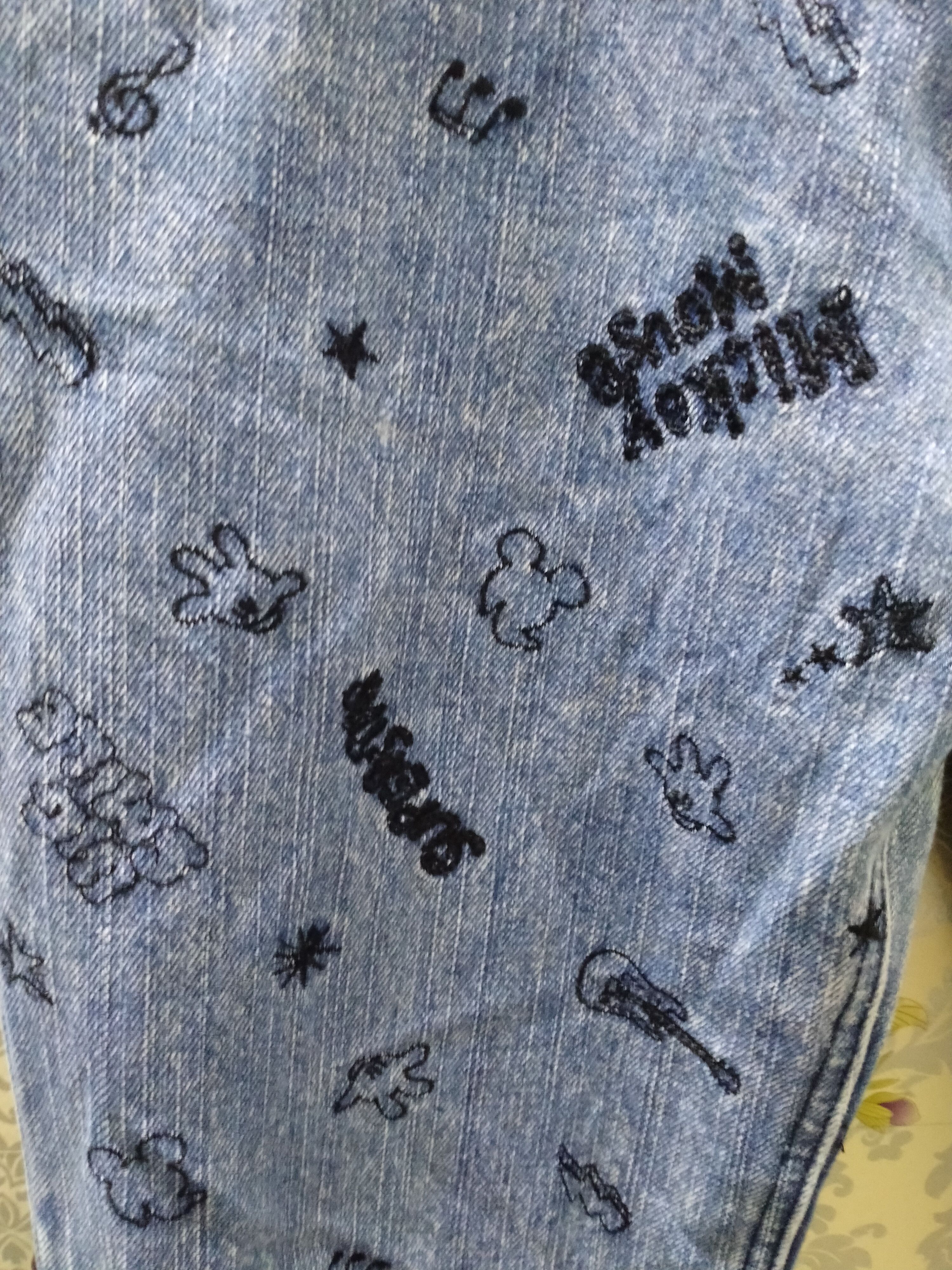 Disney × Hysteric Glamour × Japanese Brand DISNEY JEANS FULLPREME EMBROIDERED MULTI LOGO Size US 35 - 6 Thumbnail