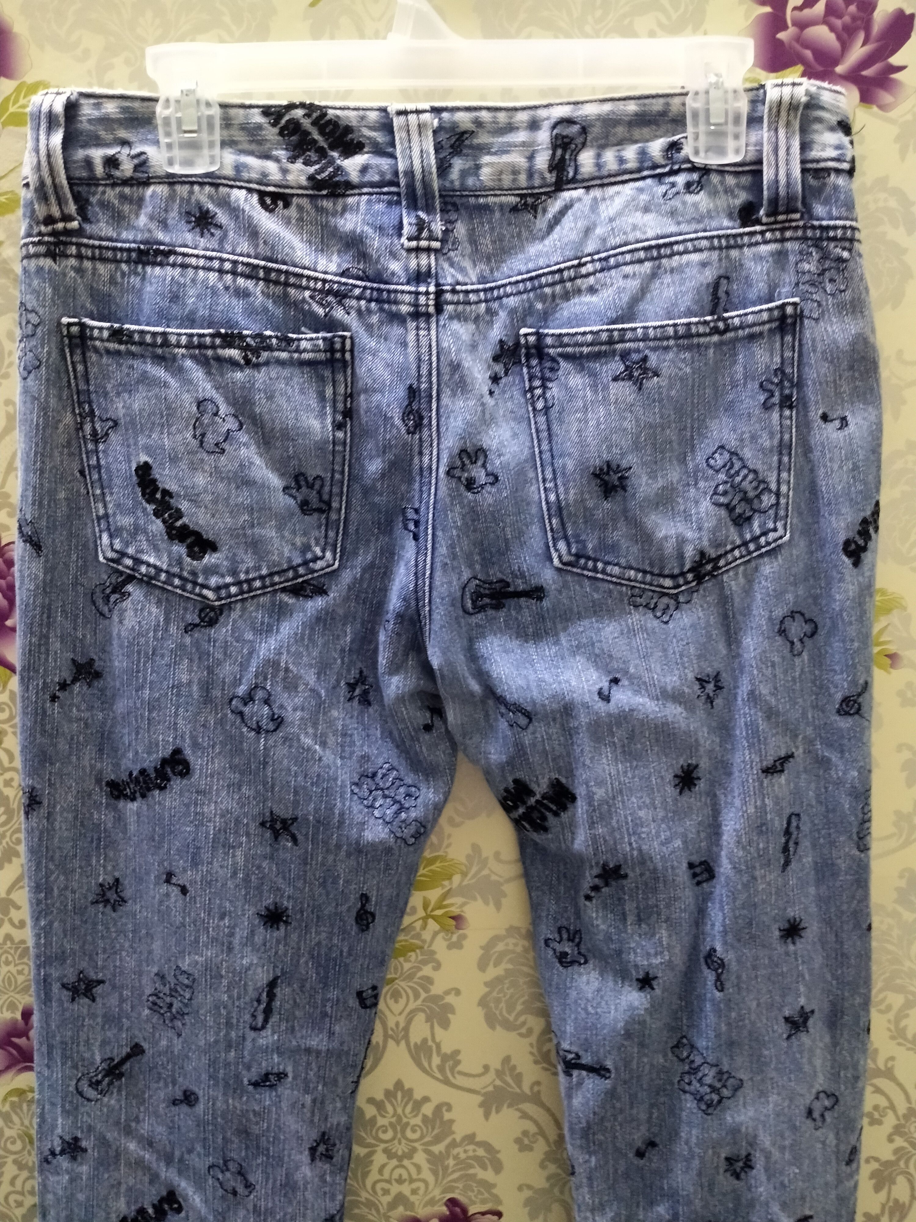 Disney × Hysteric Glamour × Japanese Brand DISNEY JEANS FULLPREME EMBROIDERED MULTI LOGO Size US 35 - 12 Thumbnail