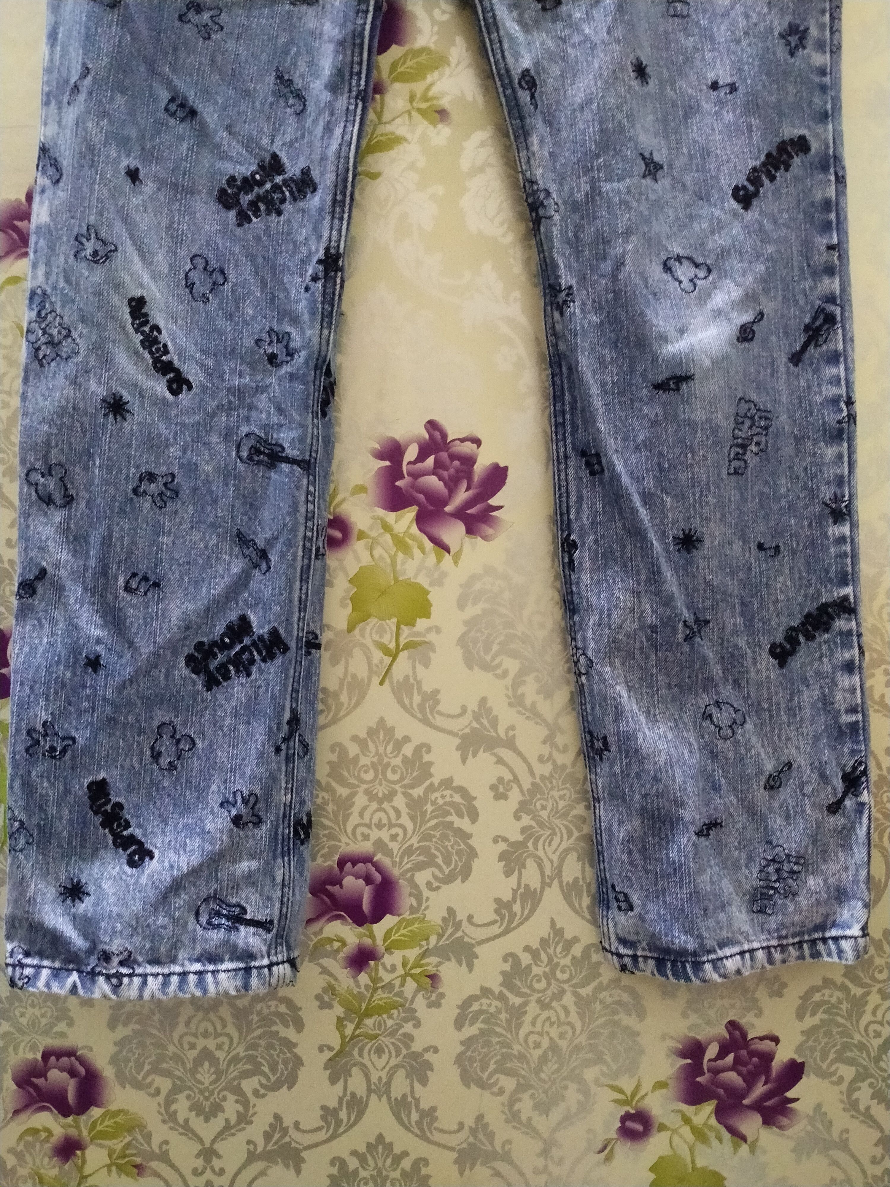 Disney × Hysteric Glamour × Japanese Brand DISNEY JEANS FULLPREME EMBROIDERED MULTI LOGO Size US 35 - 5 Thumbnail