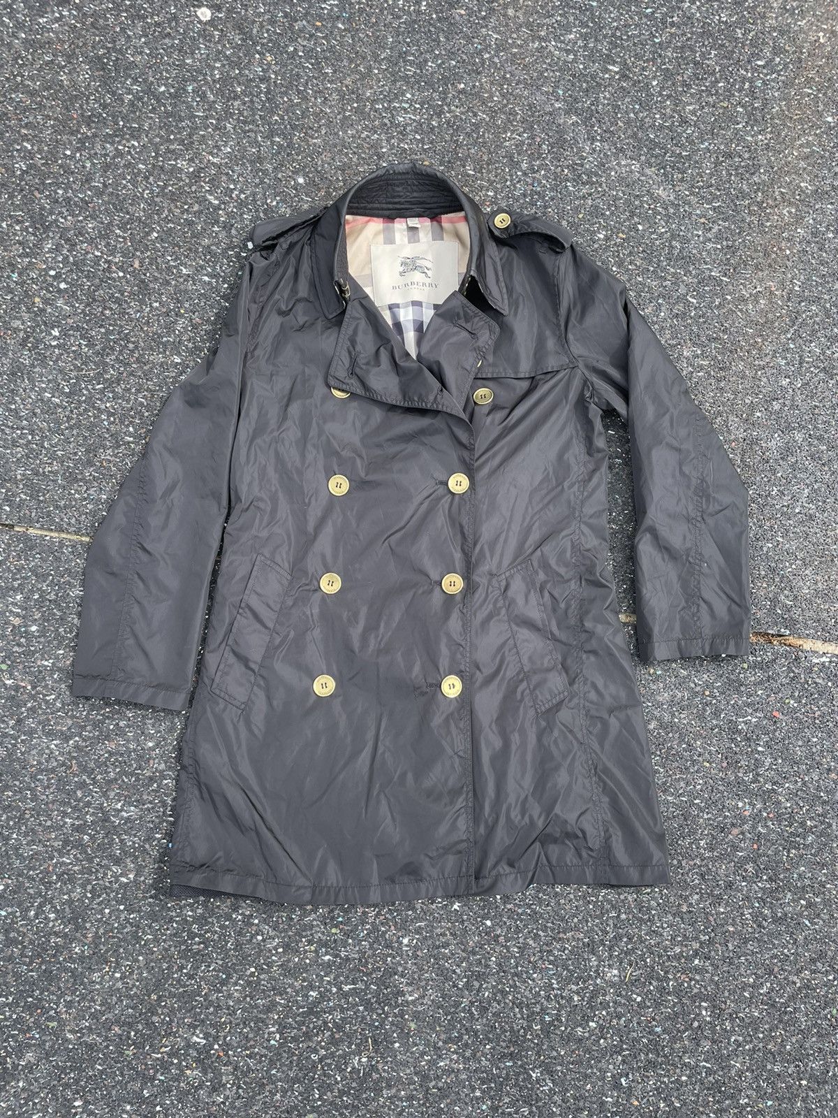 image of Burberry Burrbery Black Nylon Coat, Men's (Size Small)