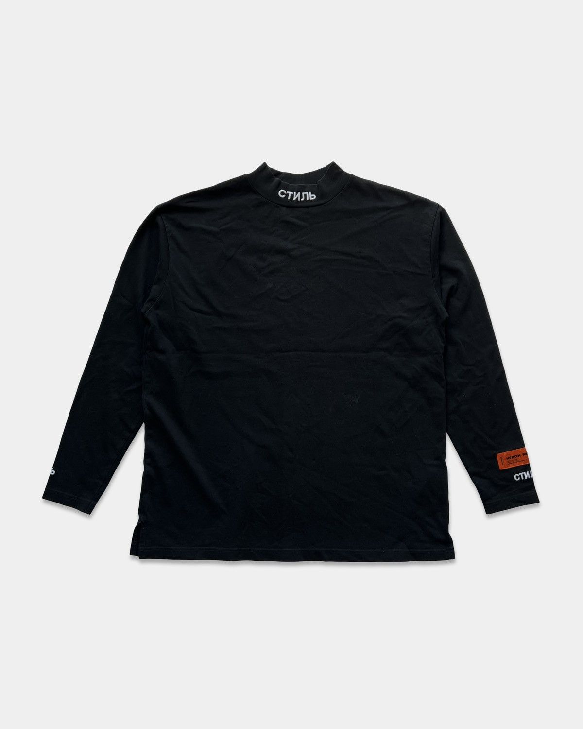 image of Heron Preston Ctnmb Turtleneck Long sleeve T-Shirt Black, Men's (Size Medium)