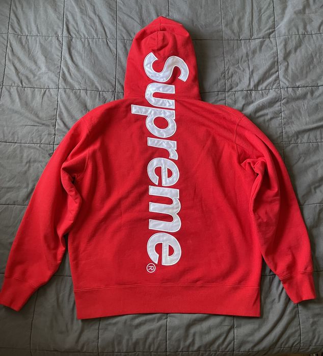 Supreme Supreme Satin Appliqué Hooded Sweatshirt | Grailed