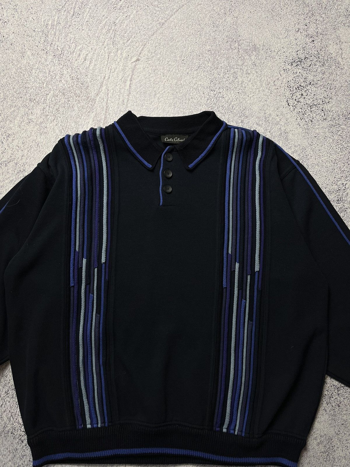 Carlo Colucci × Vintage Vintage 90s Carlo Colucci Sweater Coogi Style Streetwear Size US XL / EU 56 / 4 - 6 Thumbnail