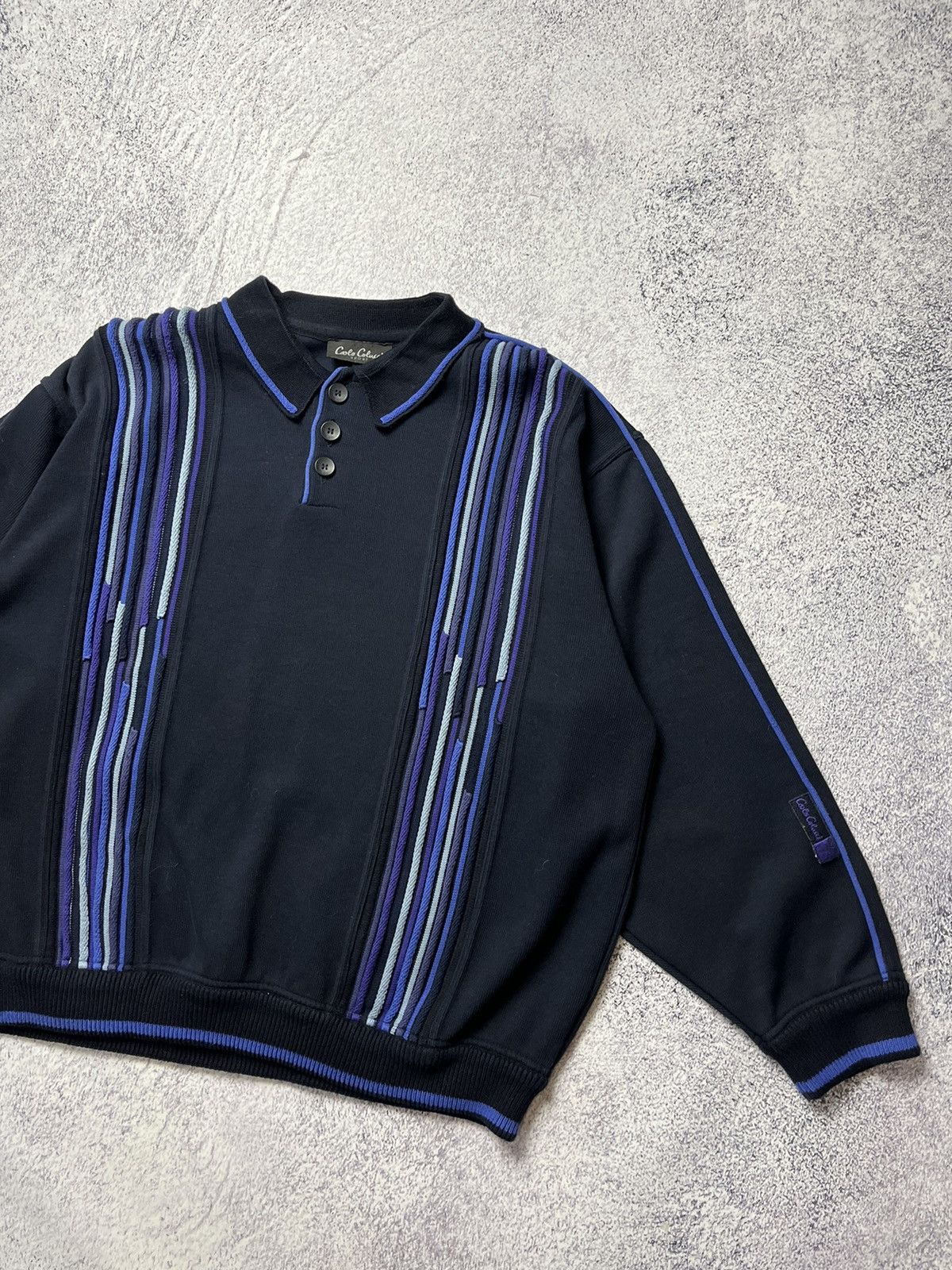 Carlo Colucci × Vintage Vintage 90s Carlo Colucci Sweater Coogi Style Streetwear Size US XL / EU 56 / 4 - 2 Thumbnail