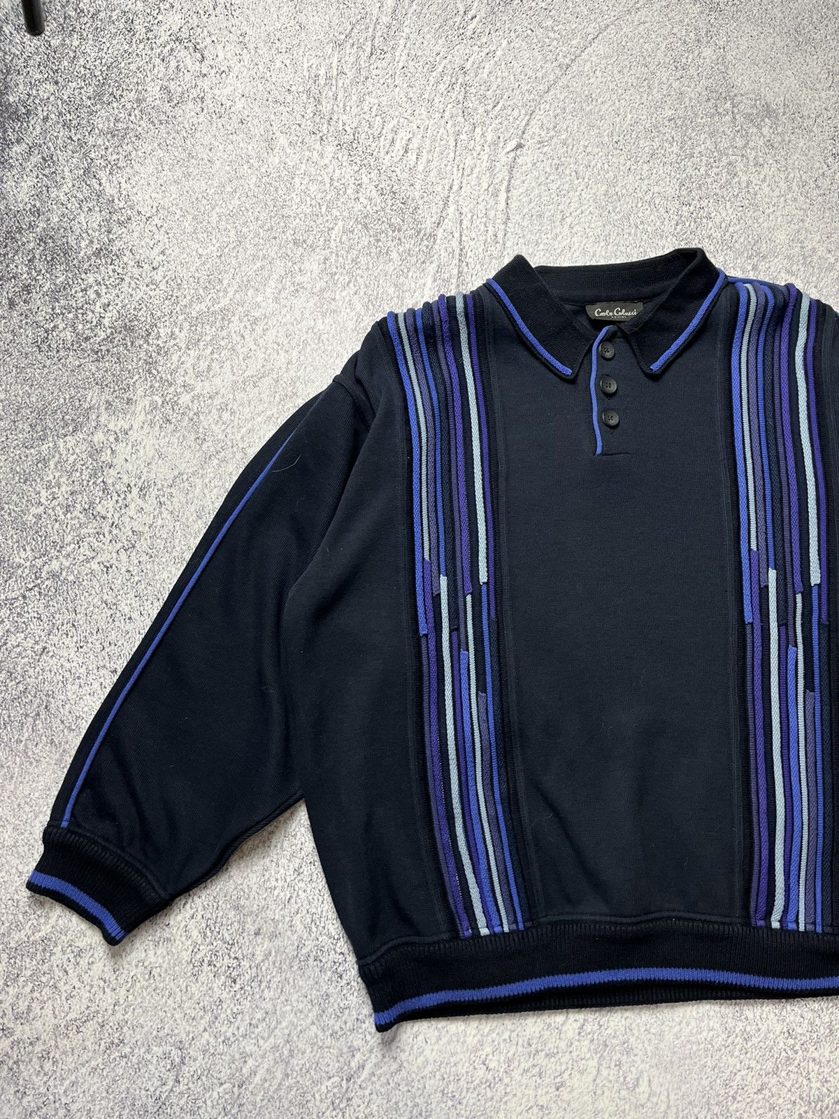 Carlo Colucci × Vintage Vintage 90s Carlo Colucci Sweater Coogi Style Streetwear Size US XL / EU 56 / 4 - 3 Thumbnail