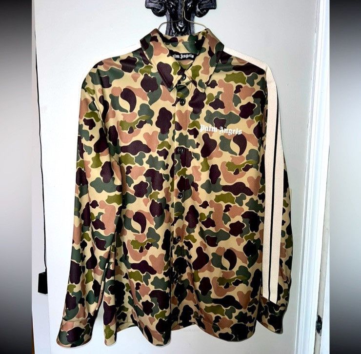 Palm Angels Palm Angels Camouflage-Print Track Shirt Size US XL / EU 56 / 4 - 1 Thumbnail
