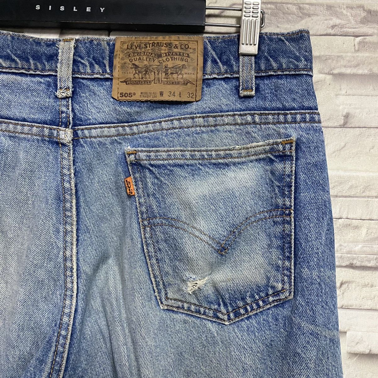 Levi's Vintage 90s Levis 505 Orangetab Distressed Jeans 34x31 Size US 34 / EU 50 - 13 Thumbnail