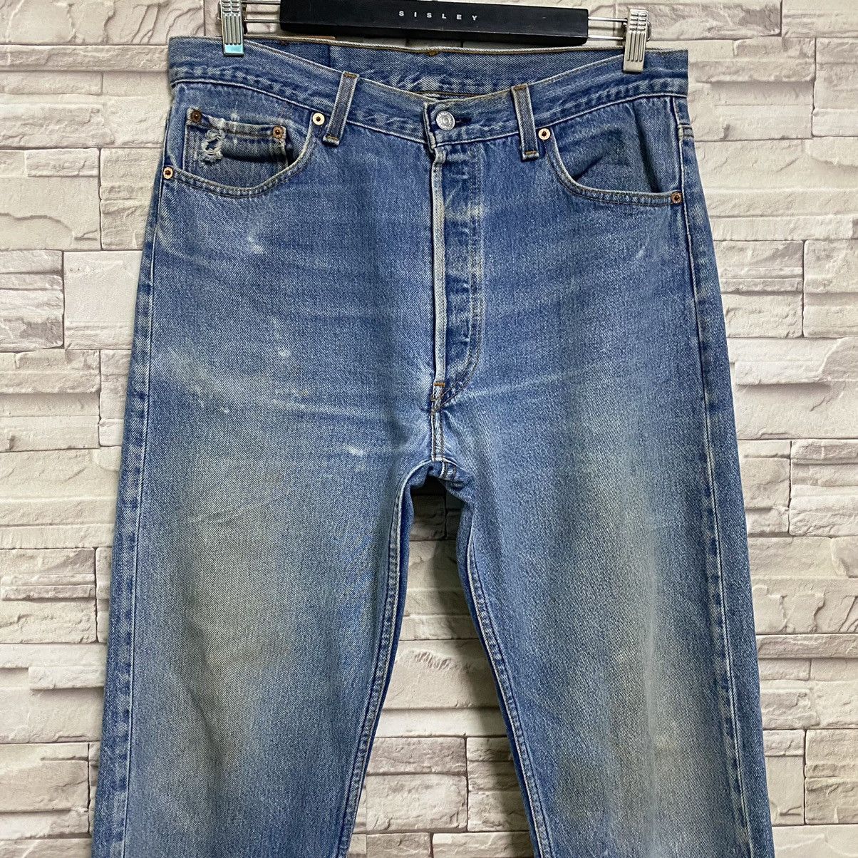 Levi's Vintage 90s Levis 501xx Distressed Jeans 34x33 Made in USA Size US 34 / EU 50 - 4 Thumbnail