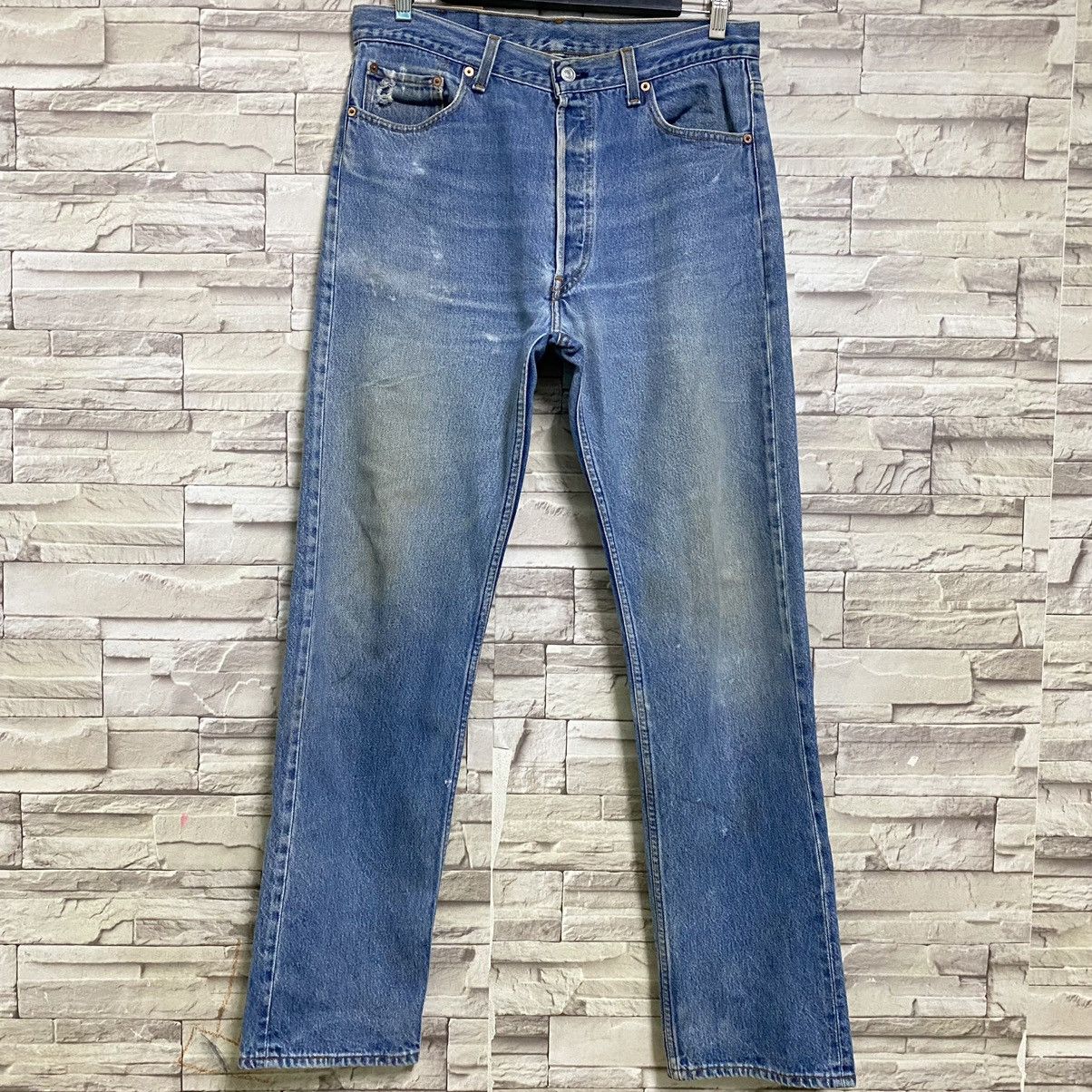 Levi's Vintage 90s Levis 501xx Distressed Jeans 34x33 Made in USA Size US 34 / EU 50 - 3 Thumbnail