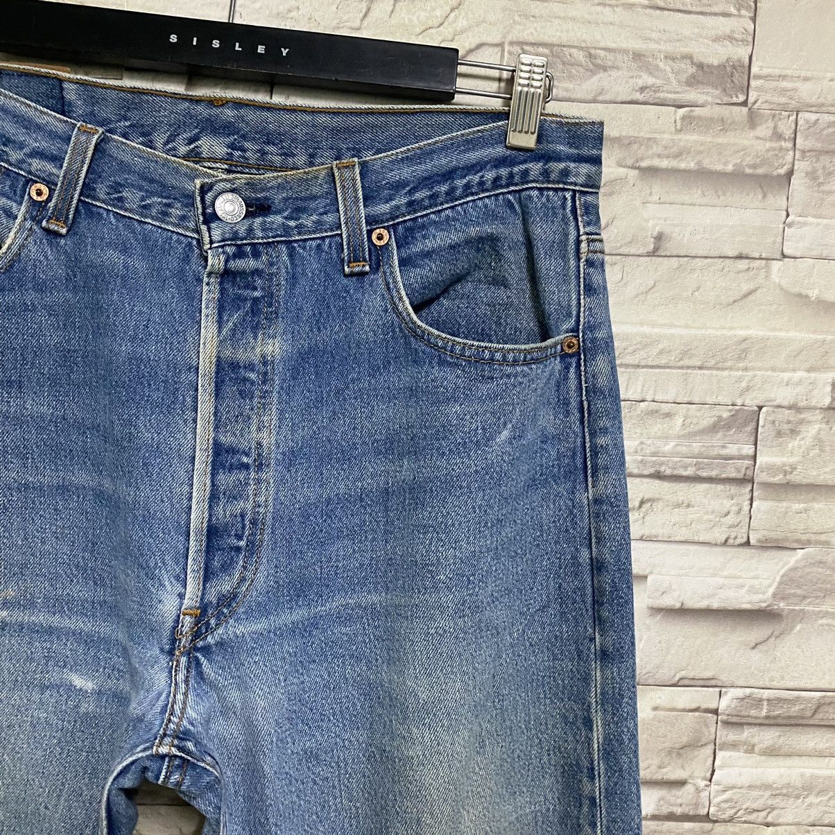 Levi's Vintage 90s Levis 501xx Distressed Jeans 34x33 Made in USA Size US 34 / EU 50 - 7 Thumbnail