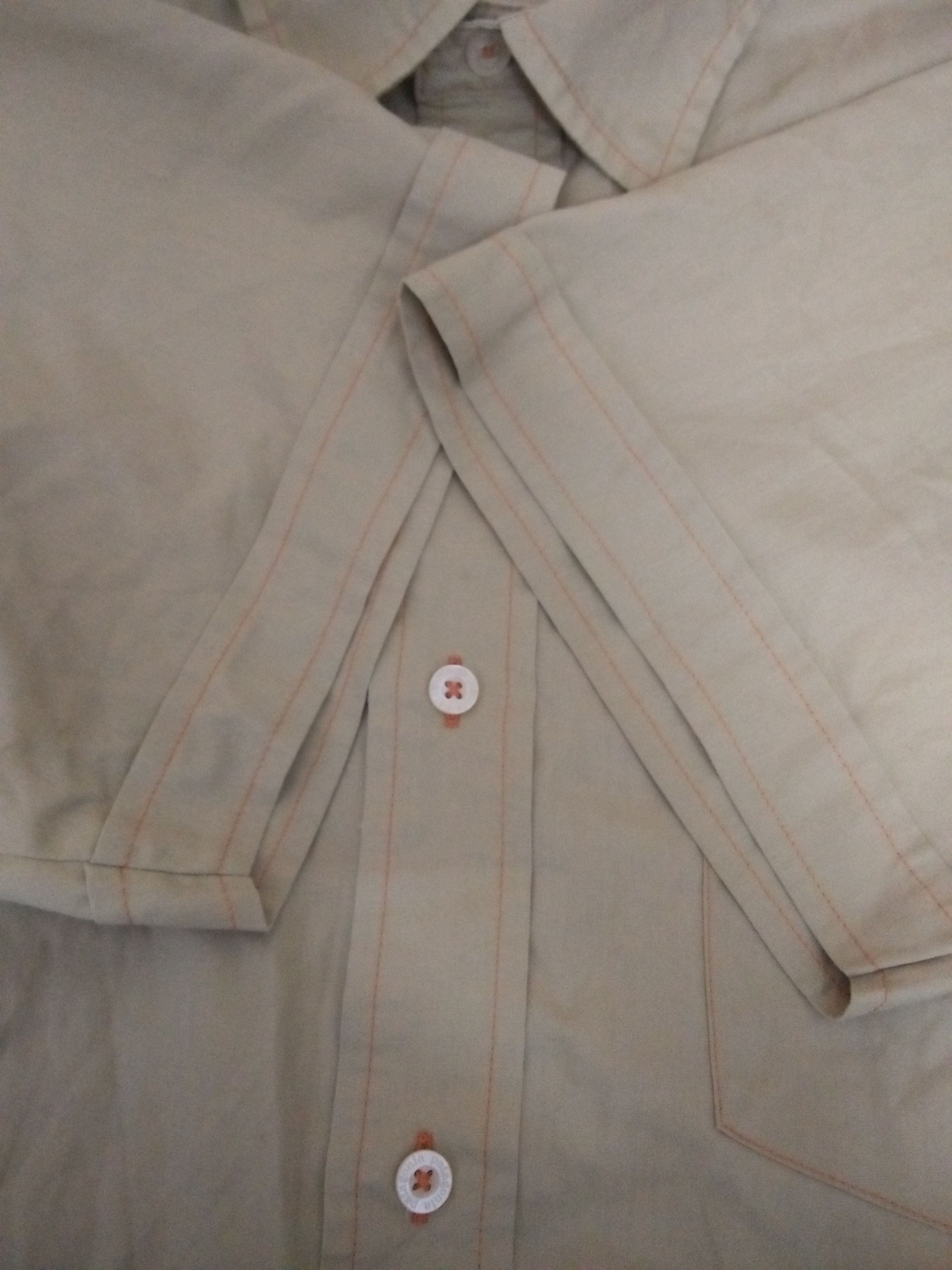 Patagonia × Vintage VTG PATAGONIA ORANGE STITCH SHIRT BUTTON (A995) Size US L / EU 52-54 / 3 - 5 Thumbnail
