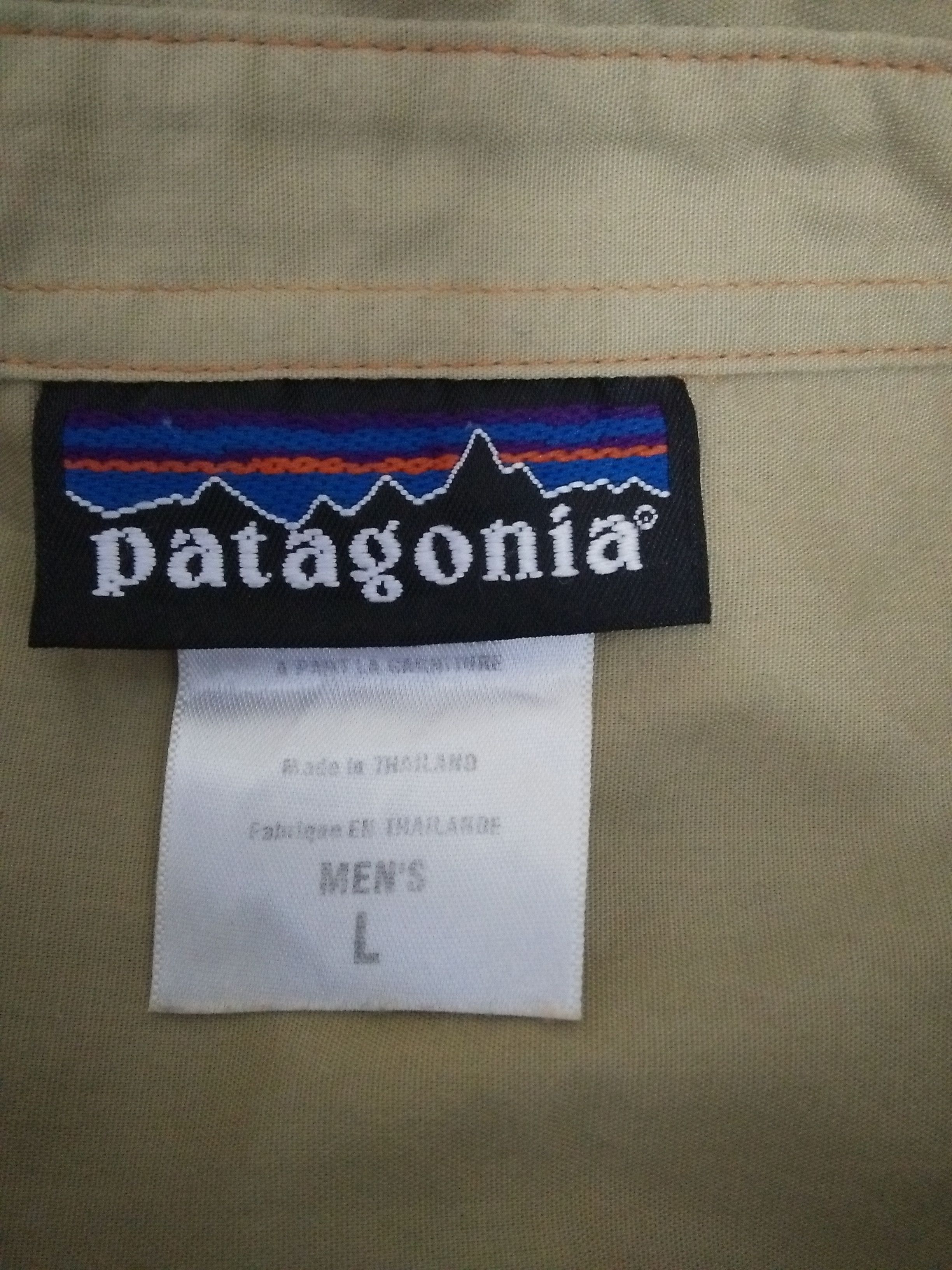 Patagonia × Vintage VTG PATAGONIA ORANGE STITCH SHIRT BUTTON (A995) Size US L / EU 52-54 / 3 - 6 Thumbnail
