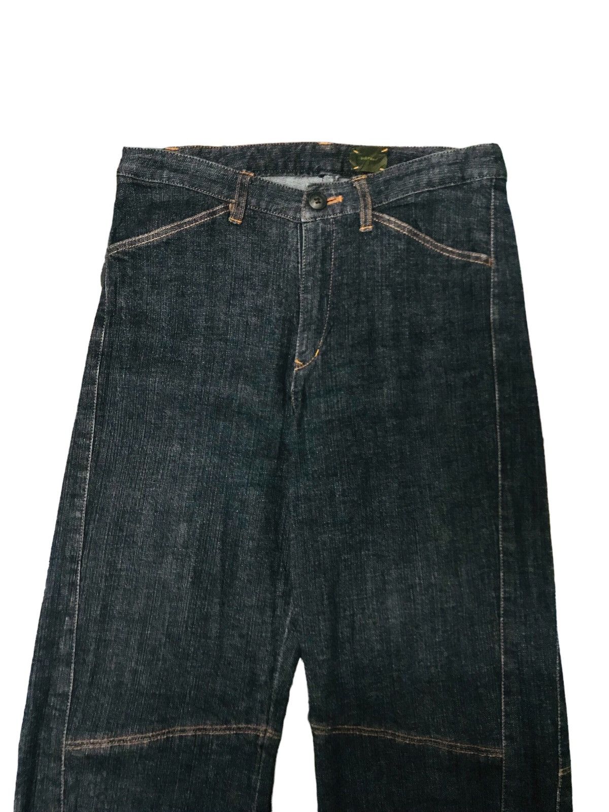 20471120 × Le Grande Bleu (L.G.B.) Vintage Inbreed Japan Denim Leather Pocket Double Knee Size US 28 / EU 44 - 3 Thumbnail