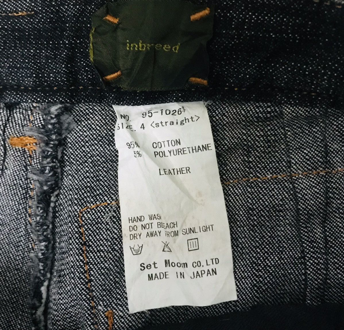 20471120 × Le Grande Bleu (L.G.B.) Vintage Inbreed Japan Denim Leather Pocket Double Knee Size US 28 / EU 44 - 7 Thumbnail
