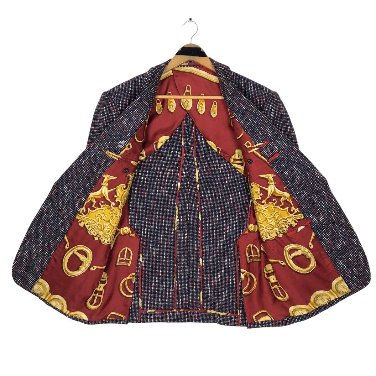 Vintage Trussardi Single Breasted Wool Tweed Coat