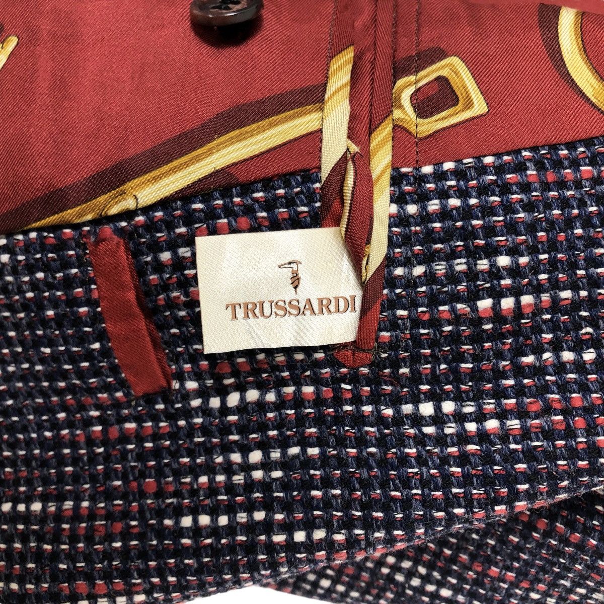 Vintage Trussardi Single Breasted Wool Tweed Coat