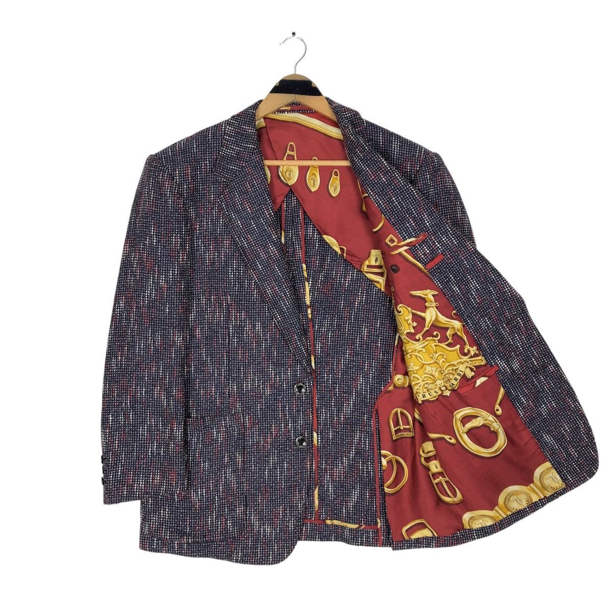 Vintage Trussardi Single Breasted Wool Tweed Coat
