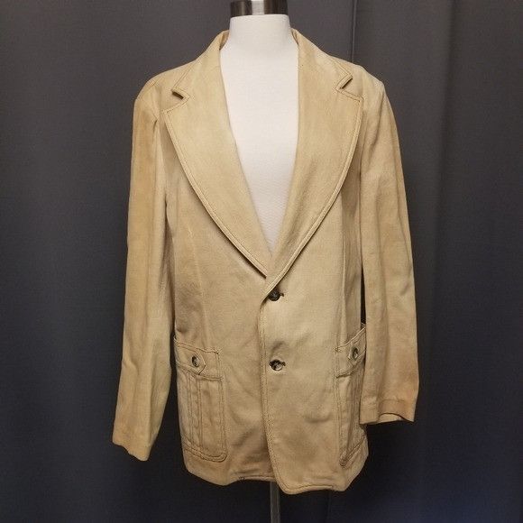 Vintage 70s Union Made Lee Blazer Burnished Tan Color 42