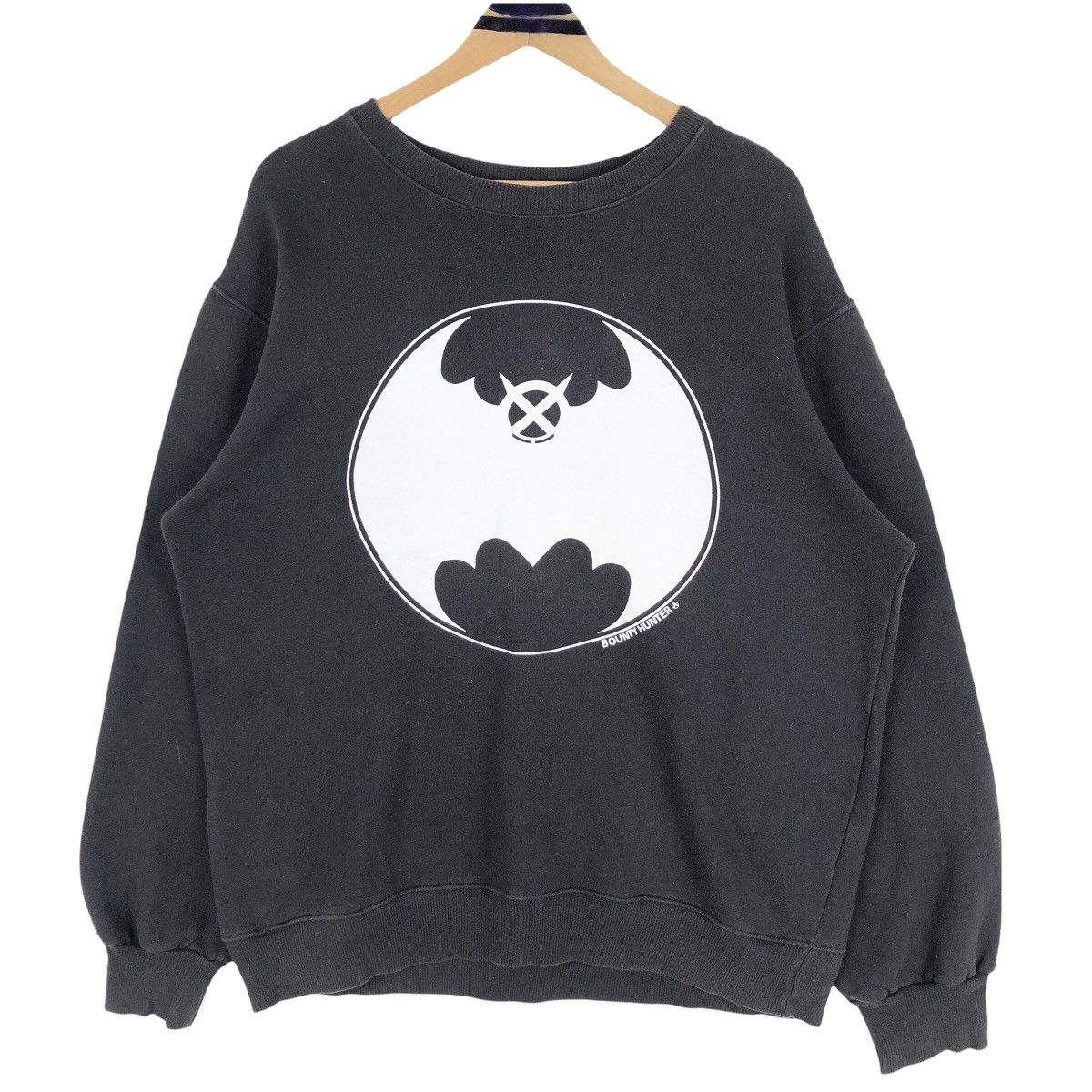 image of Bounty Hunter Crewneck Big Logo Sweatshirt in Black, Men's (Size Large)