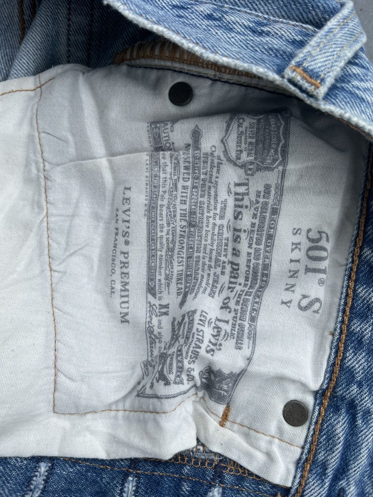 Levi's Levis 501 E Skinny Distresed Denim Size US 29 - 16 Thumbnail