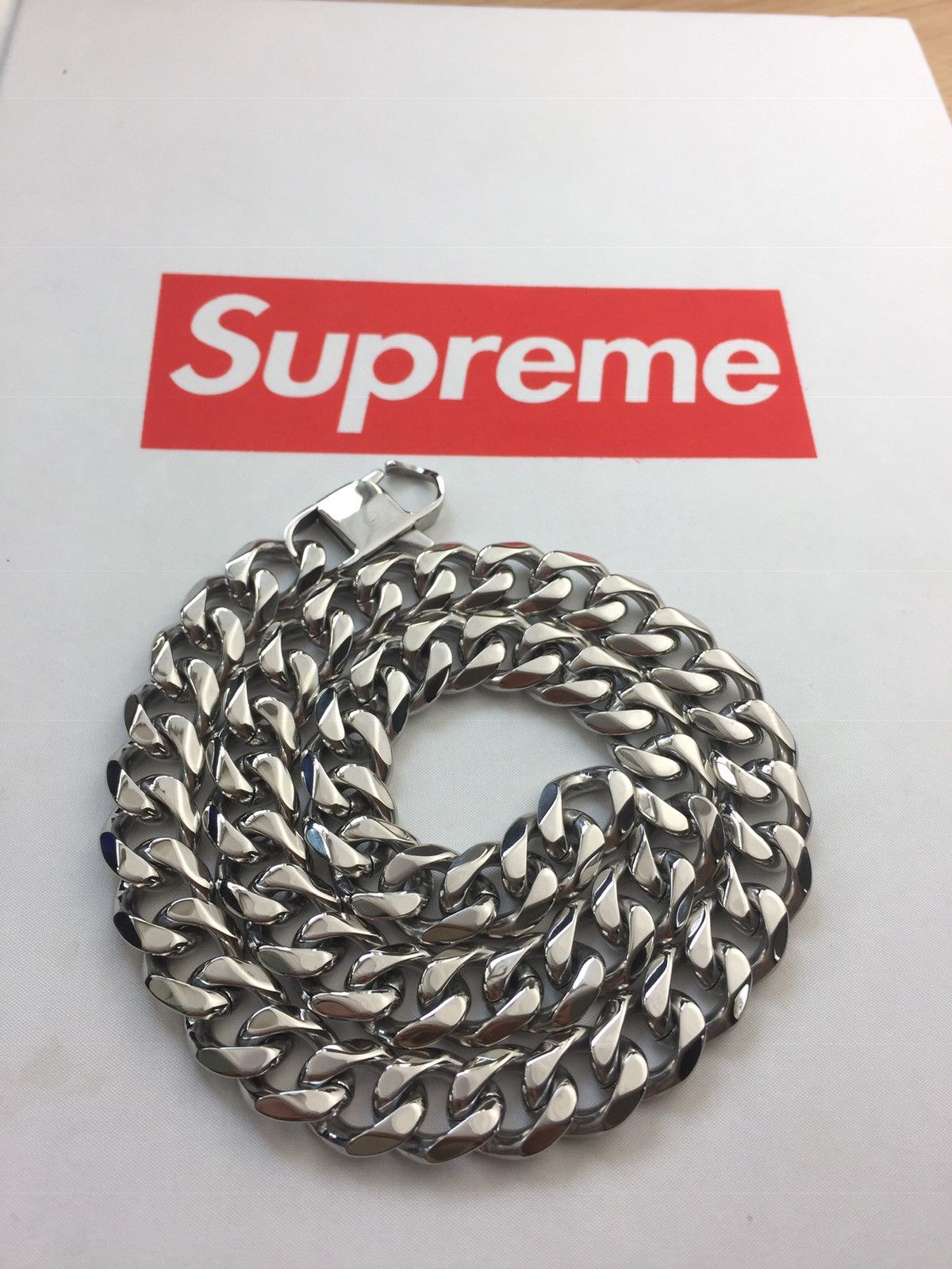 Jewelry Silver Cuban link Choker Chain Tentacion Style Chain Size ONE SIZE - 2 Thumbnail