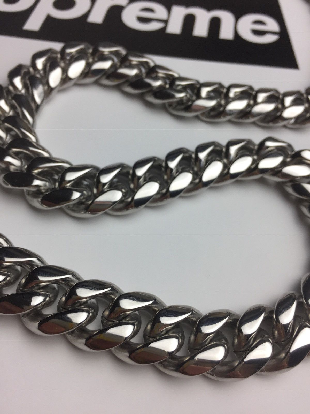 Jewelry Silver Cuban link Choker Chain Tentacion Style Chain Size ONE SIZE - 4 Thumbnail