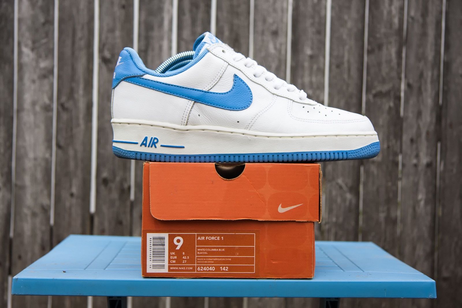 Nike Nike Air Force 1 COLUMBIA BLUE 624040 142 9 supreme off white Grailed