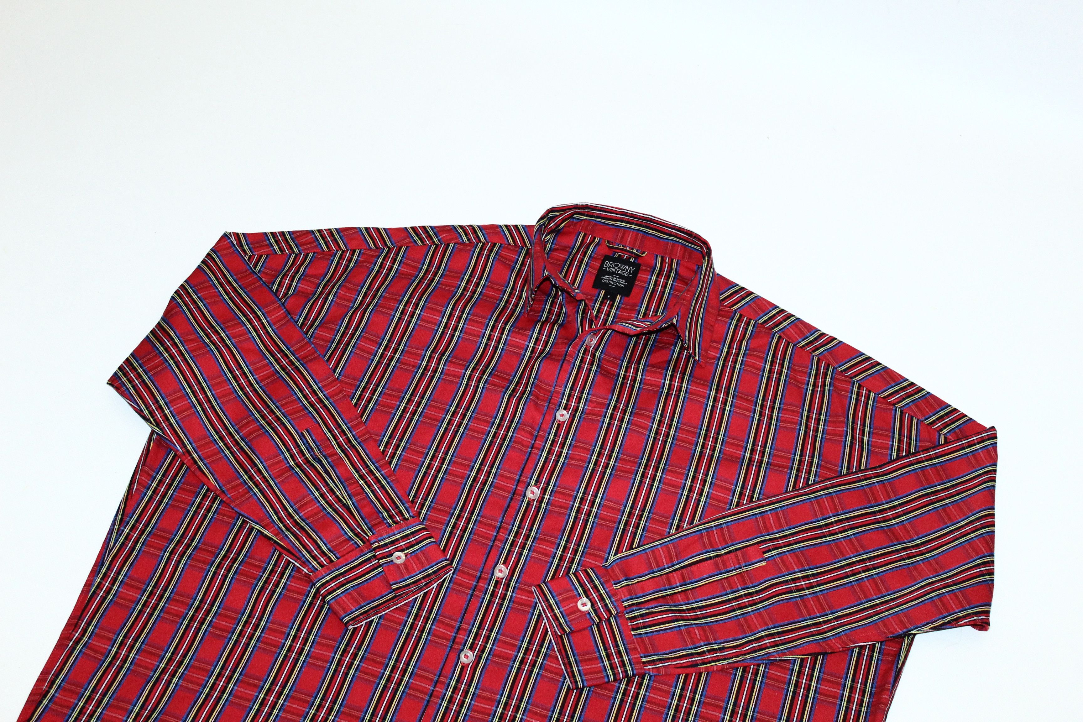 Japanese Brand VTG 🔥 BROWNY Japan Tartan Oversized Baggy Shirt Size US XL / EU 56 / 4 - 3 Thumbnail