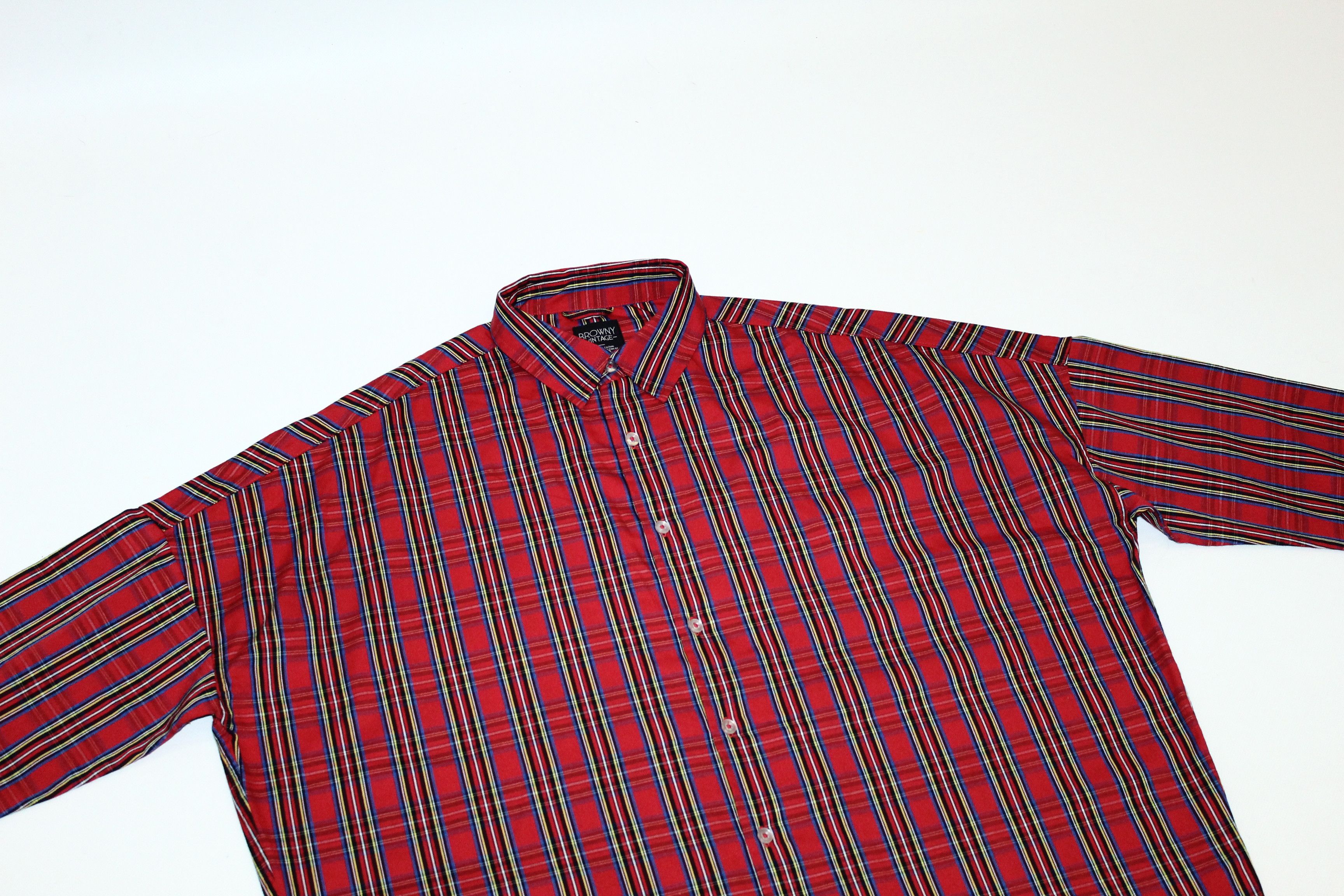 Japanese Brand VTG 🔥 BROWNY Japan Tartan Oversized Baggy Shirt Size US XL / EU 56 / 4 - 6 Thumbnail