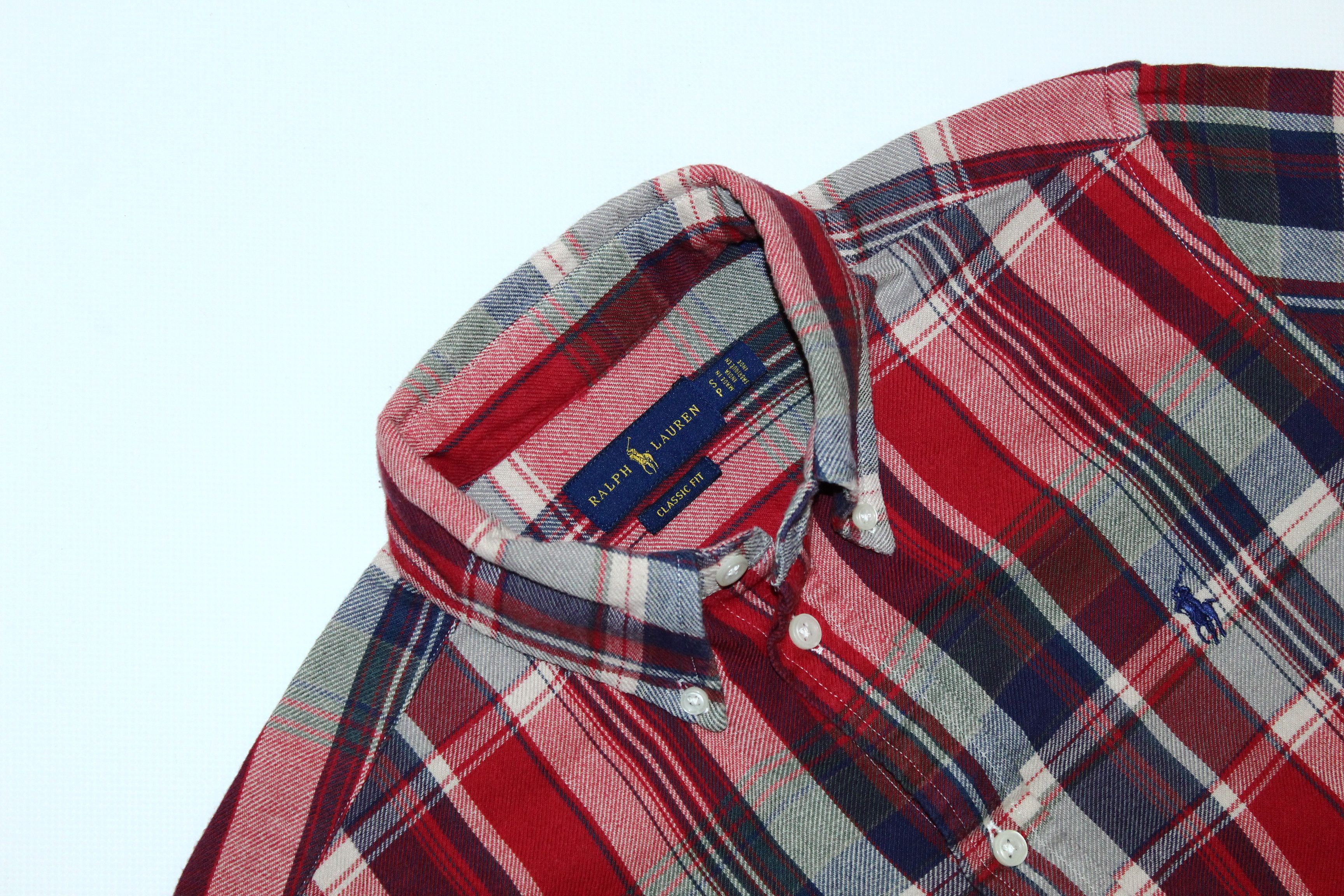 Flannel 💥Ralph Lauren Classic Fit Madras Rugged Flannel Shirt Size US S / EU 44-46 / 1 - 2 Thumbnail
